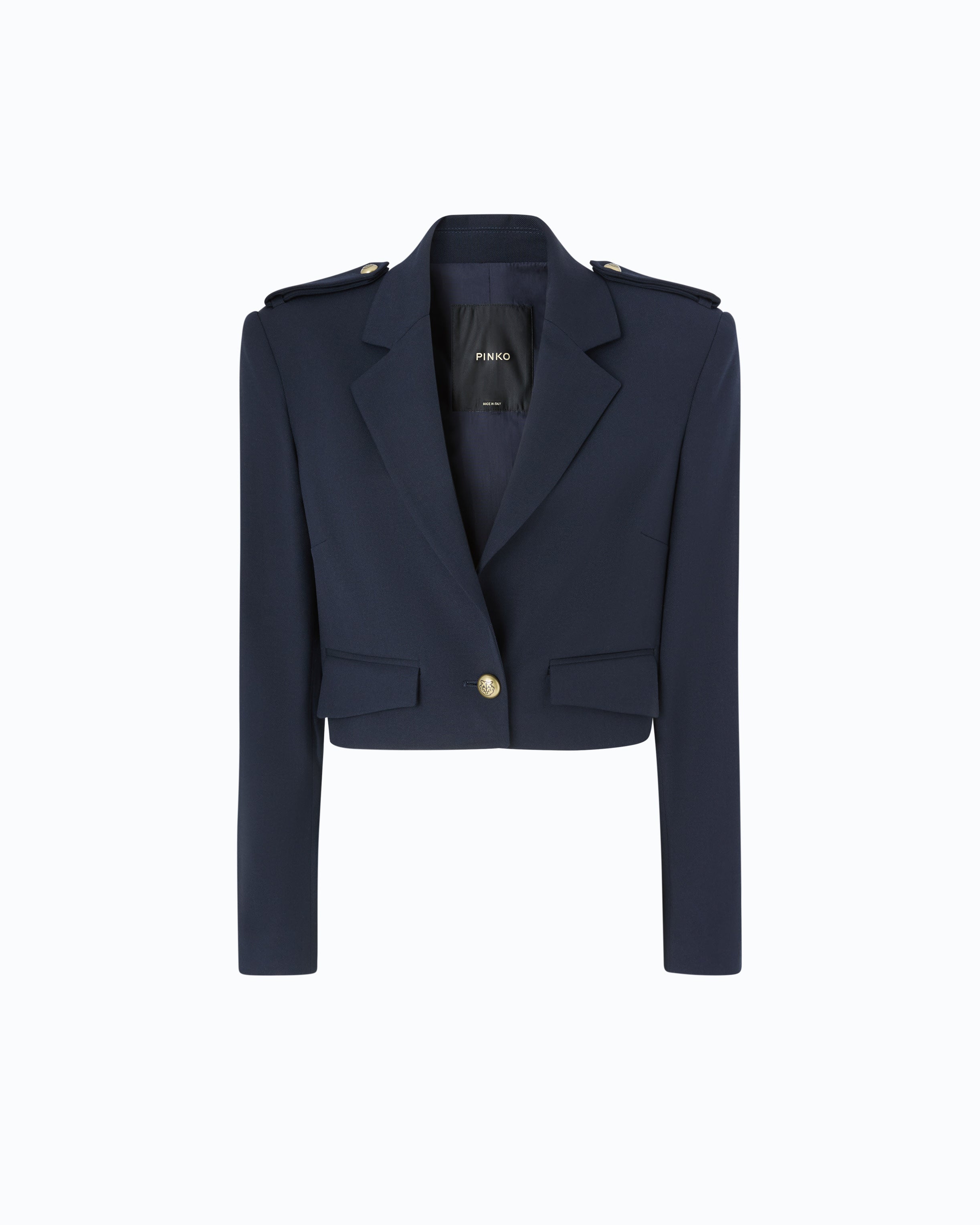 Pinko Manna Jacket żakiet wełniany krótki niebieski