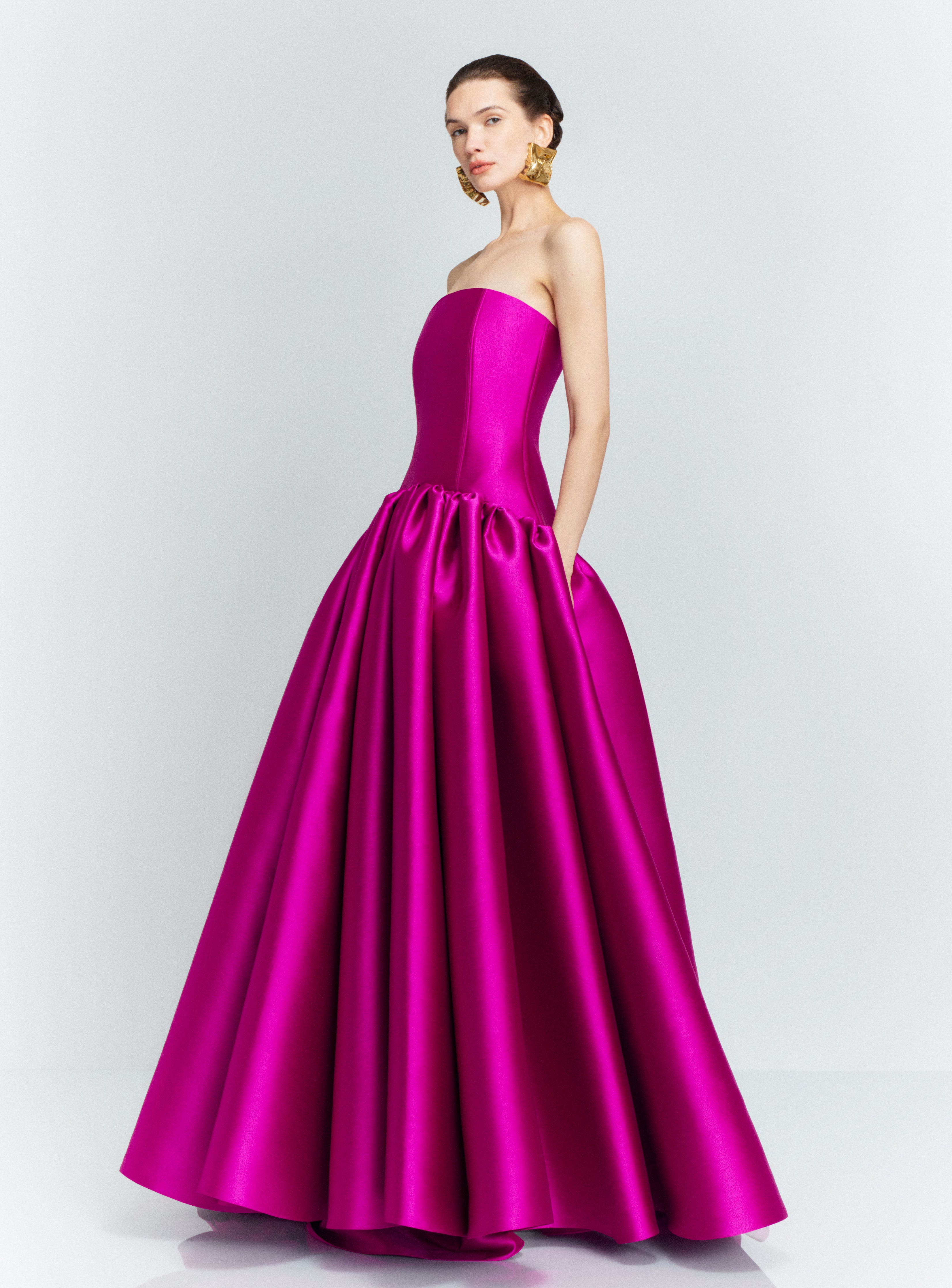 Solace London Cassias sukienka wieczorowa maxi fuksja