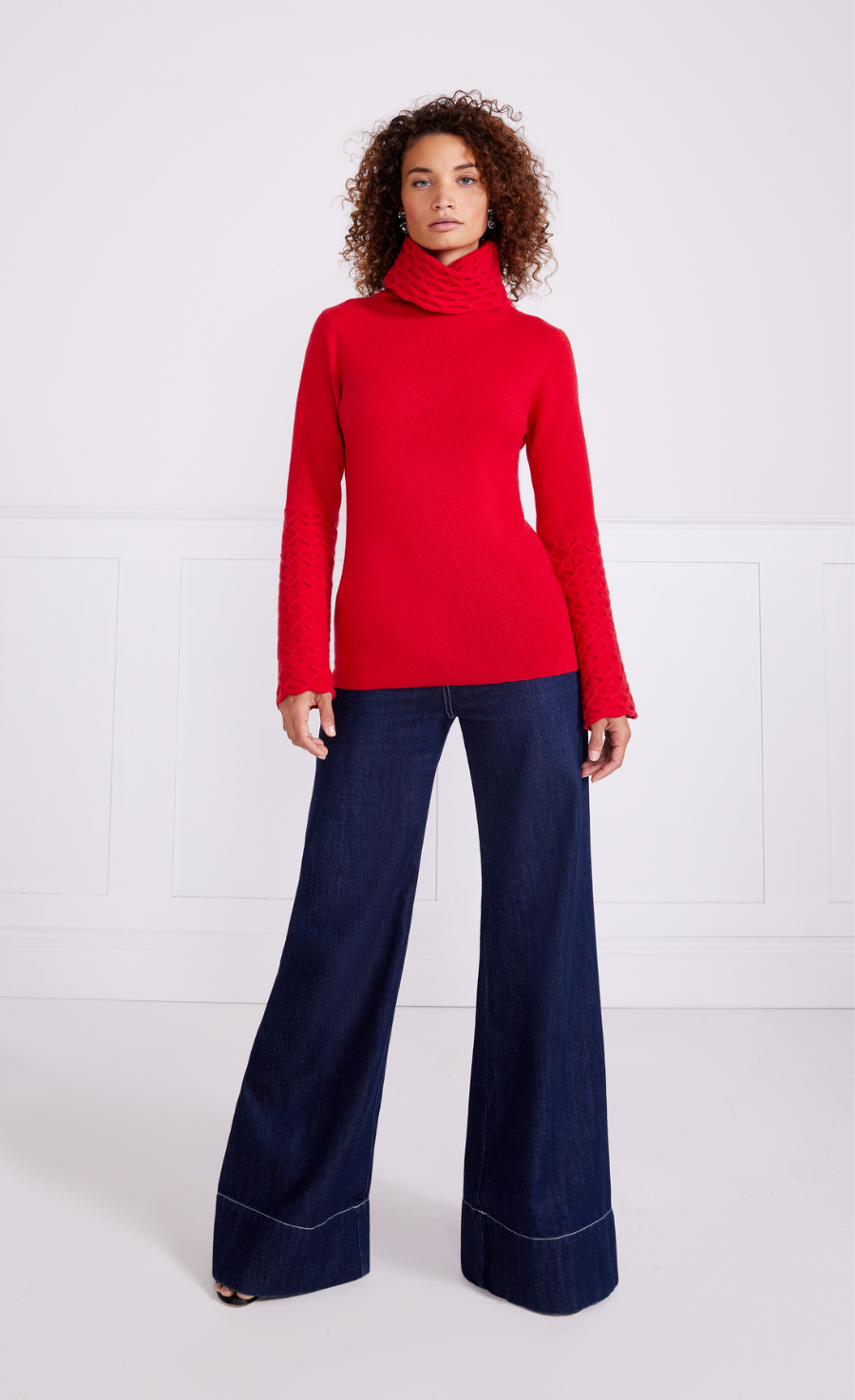 Temperley London Honeycomb sweter czerwony wełna