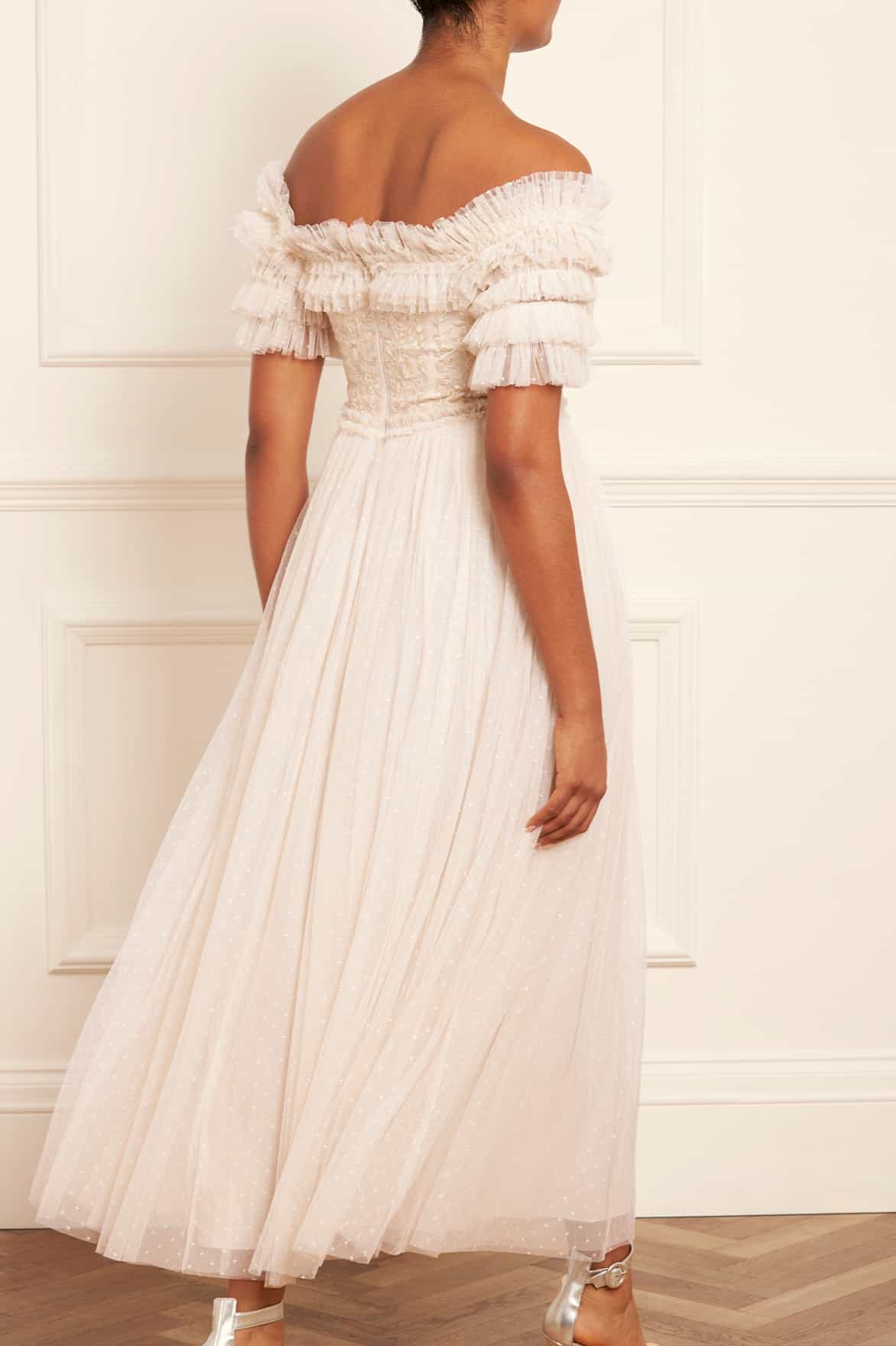 Needle & Thread Midsummer Lace Ankle Gown sukienka kremowa