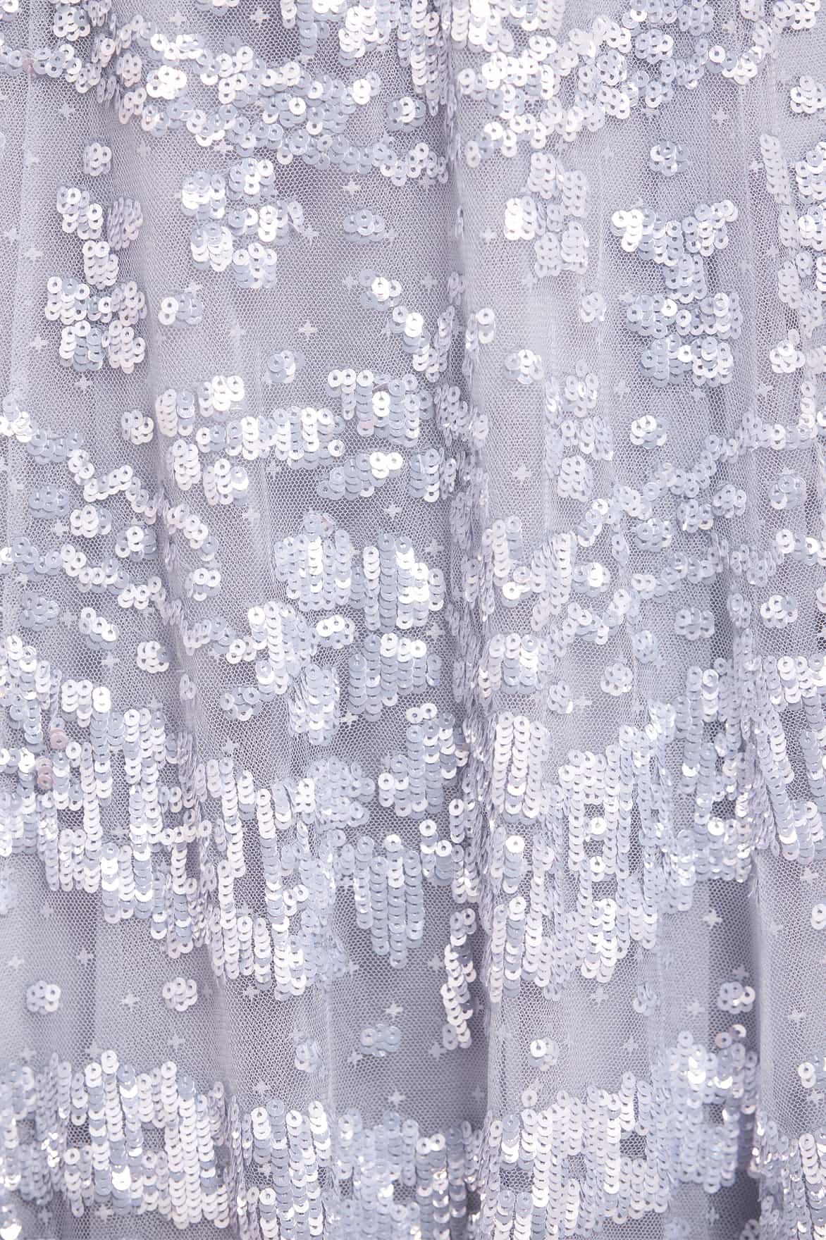 Needle & Thread Anais Sequin Ballerina sukienka Blue cekiny