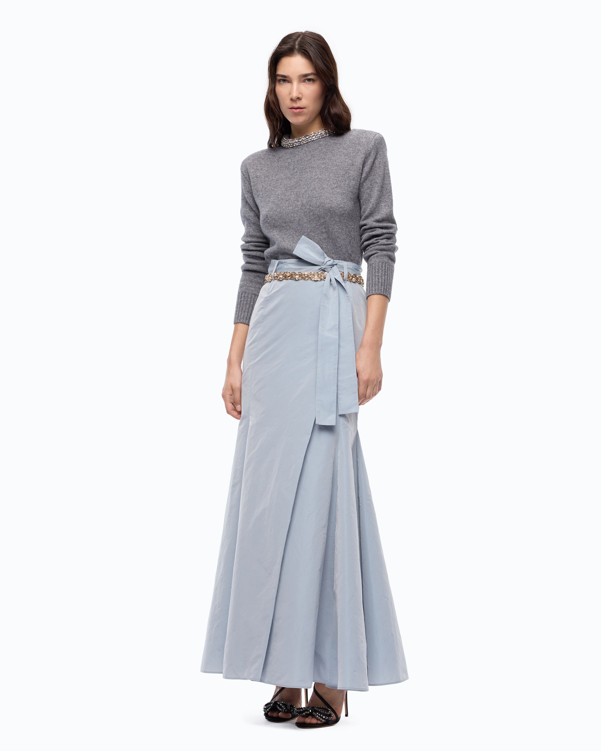 Pinko Berlino Sweater sweter szary wełniany
