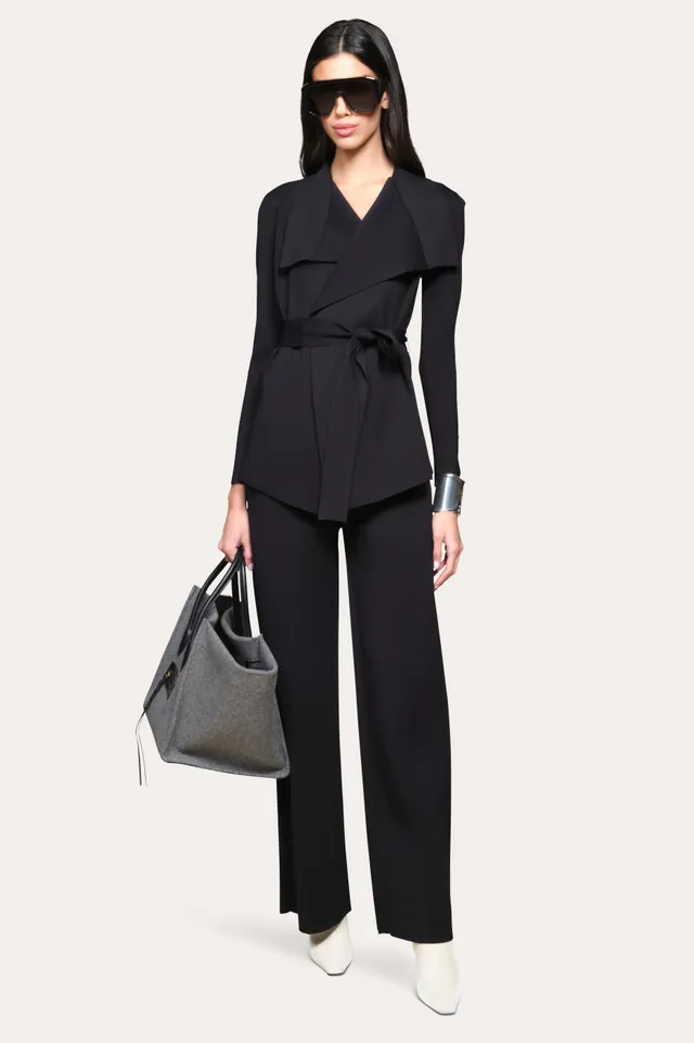 Elie Tahari Milano Sculpt żakiet kopertowy Black