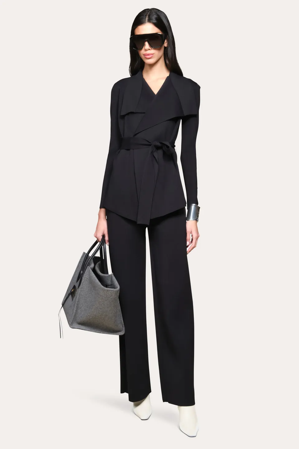 Elie Tahari Milano Sculpt żakiet kopertowy Black