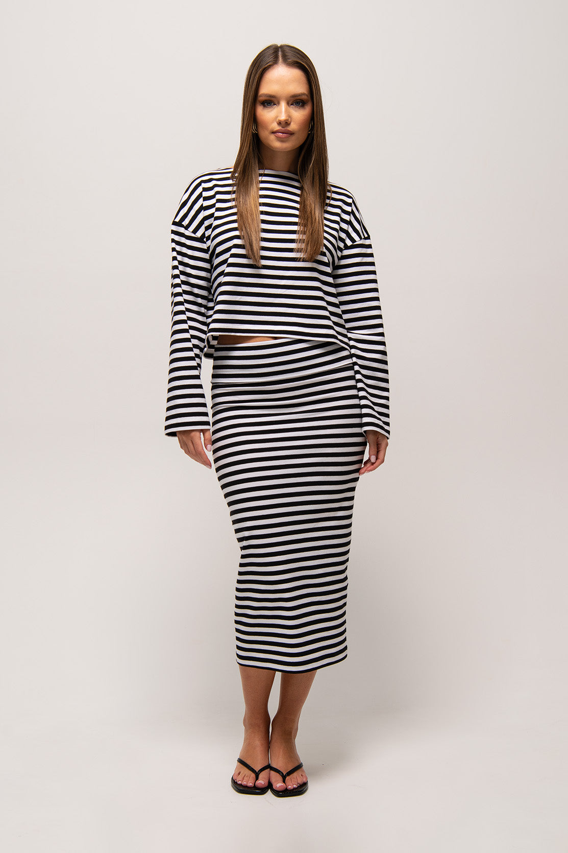 Nudyess Elise top Black Stripes bawełniany
