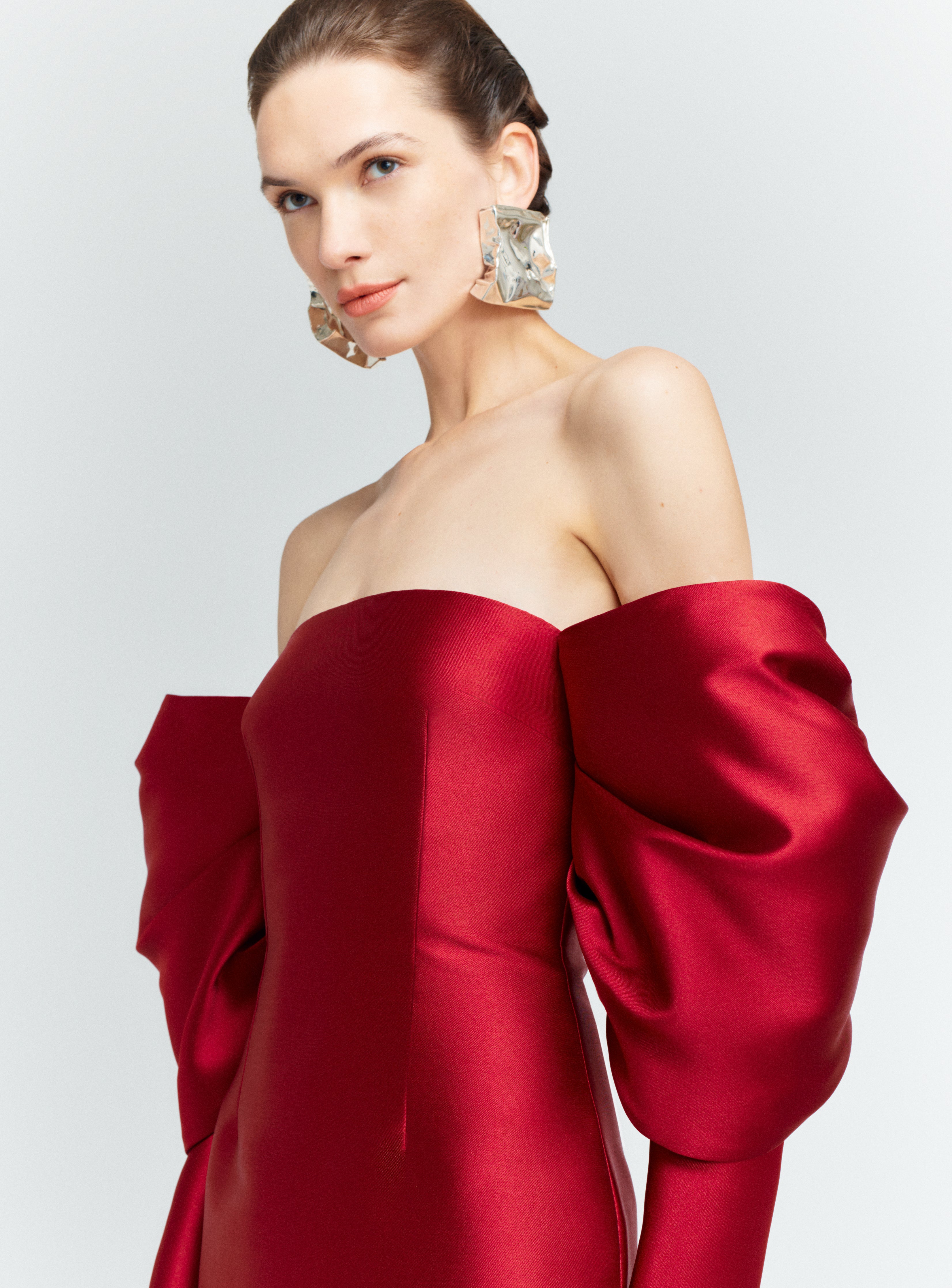 Solace London Laylah sukienka wieczorowa maxi ruby bez ramiączek