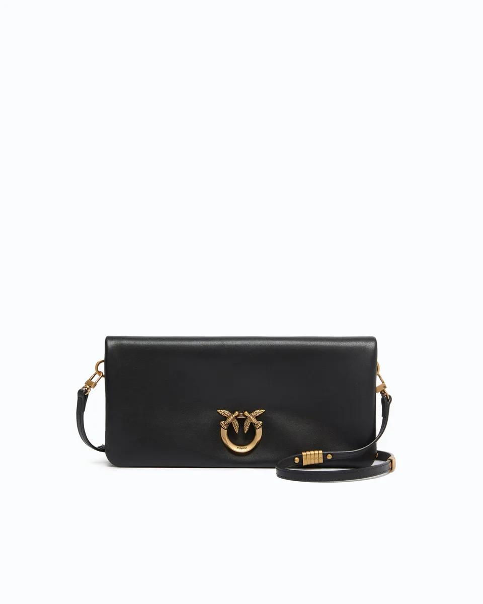 Pinko Love Bag Click Soft kopertówka czarna skóra