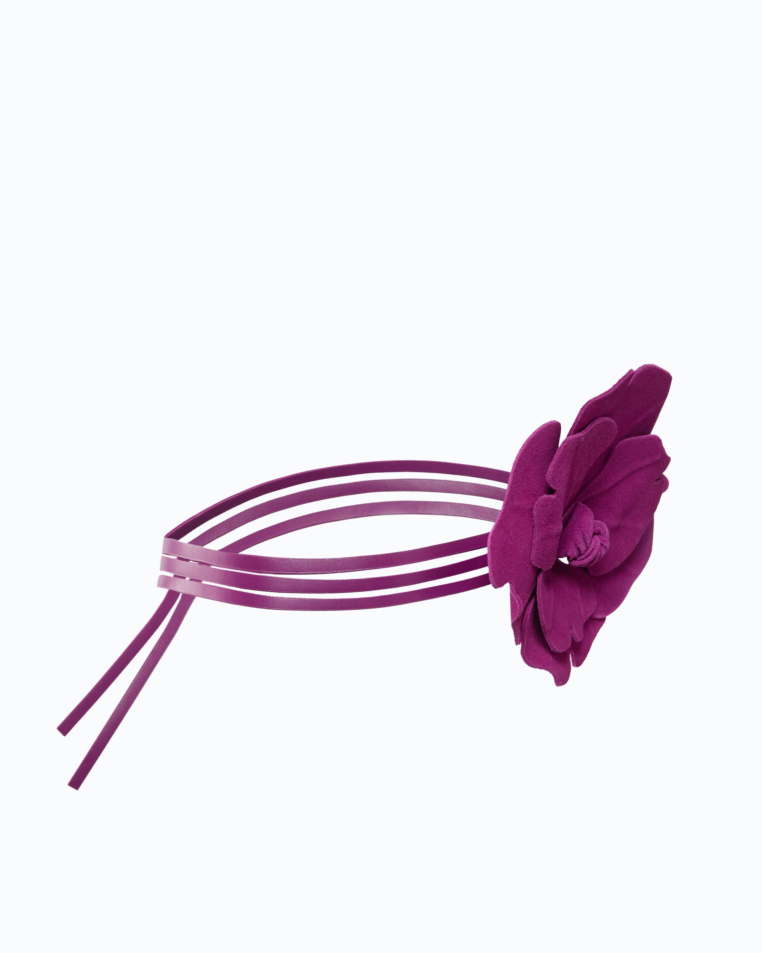 Pinko Flower Belt pasek skórzany czerwony kwiat