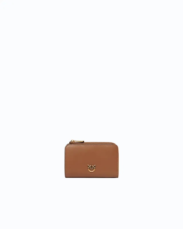 Pinko Mini Wallet portfel skórzany mały z zamkiem