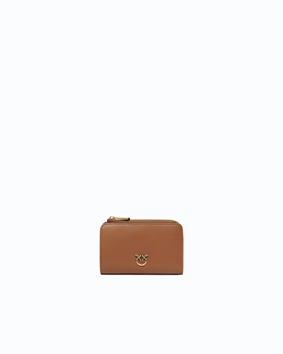 Pinko Mini Wallet portfel skórzany mały z zamkiem