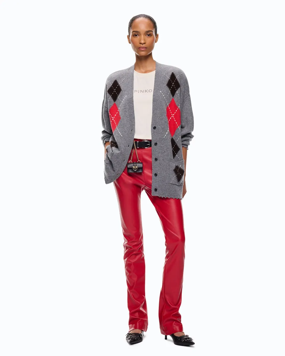 Pinko Bristol Cardigan kardigan wełniany w romby