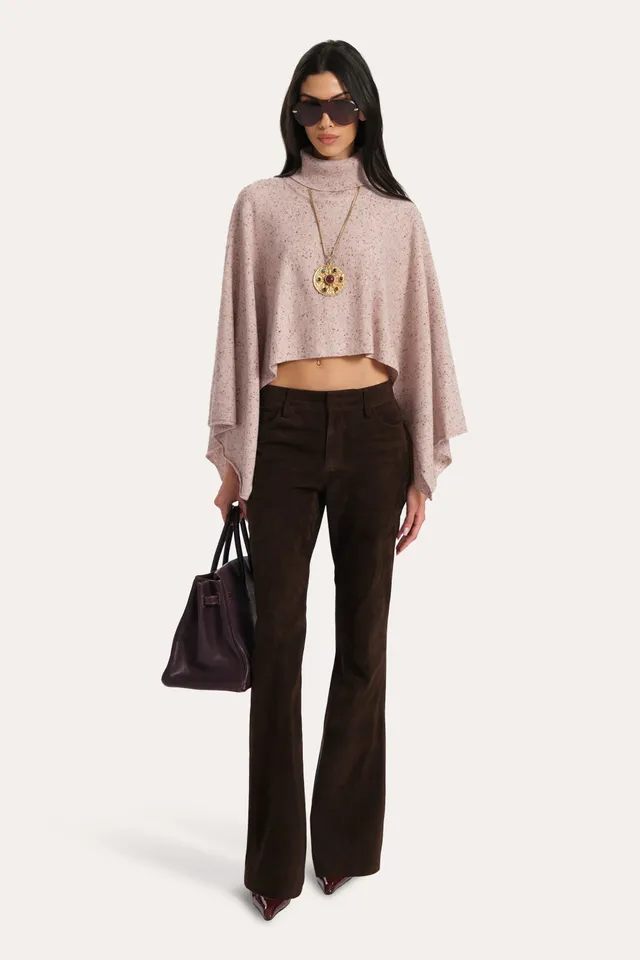 Elie Tahari Kennedy ponczo kaszmirowe Strawberry