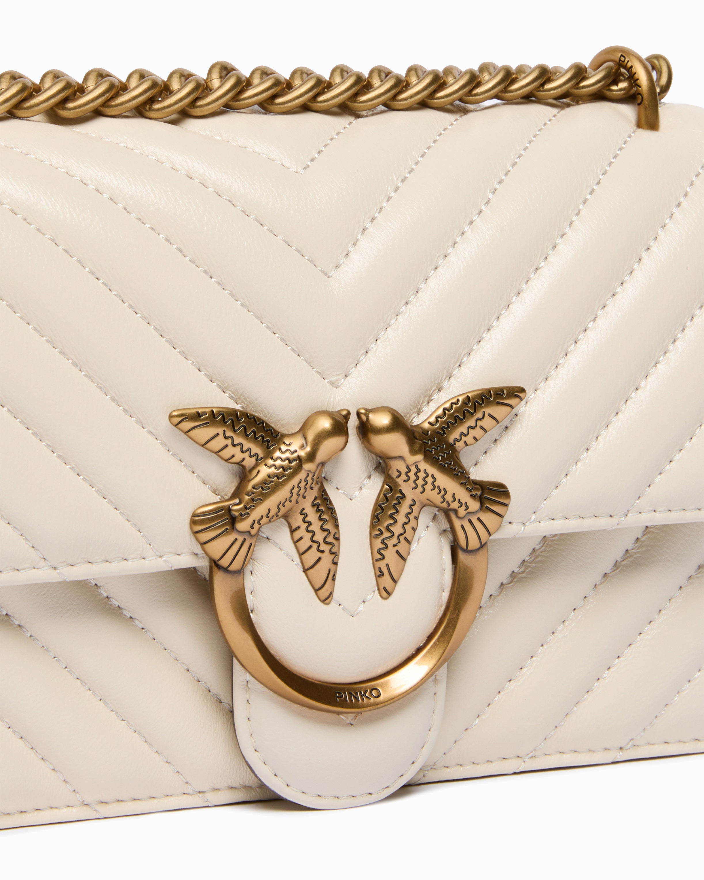 Pinko Love One Mini torebka biała chevron