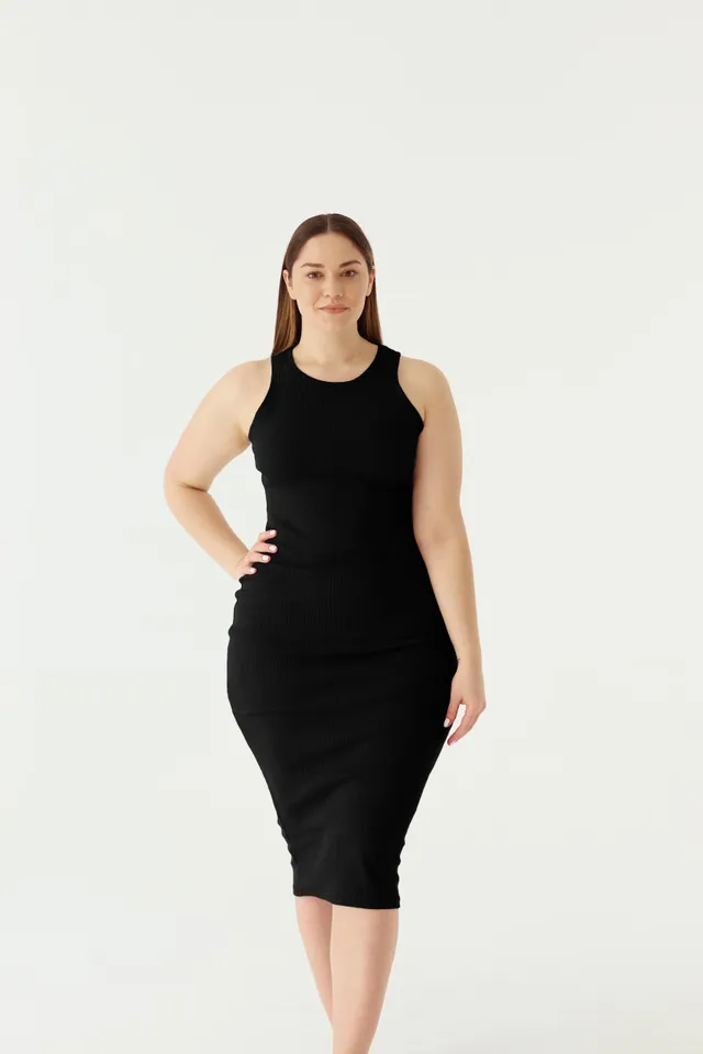 Nudyess Luna sukienka midi Black bawełniana 95%