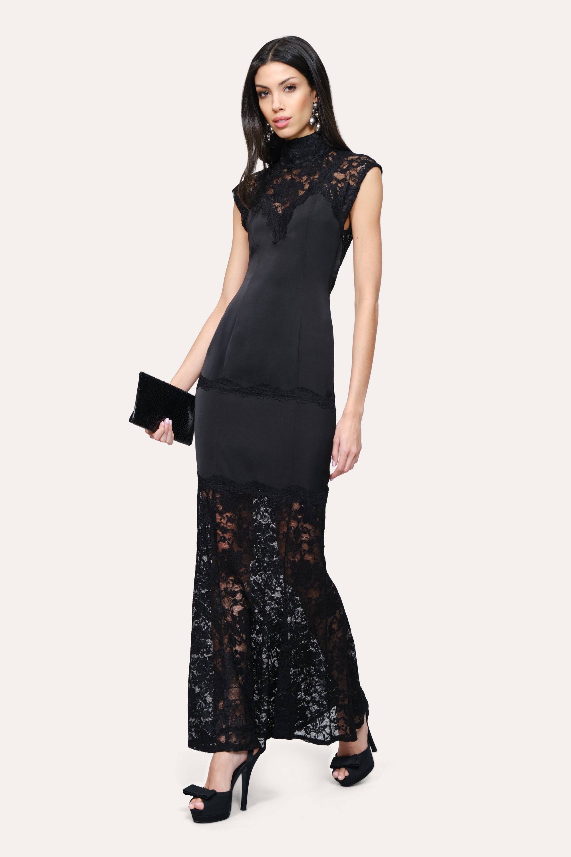 Elie Tahari Seraphine sukienka wieczorowa czarna maxi