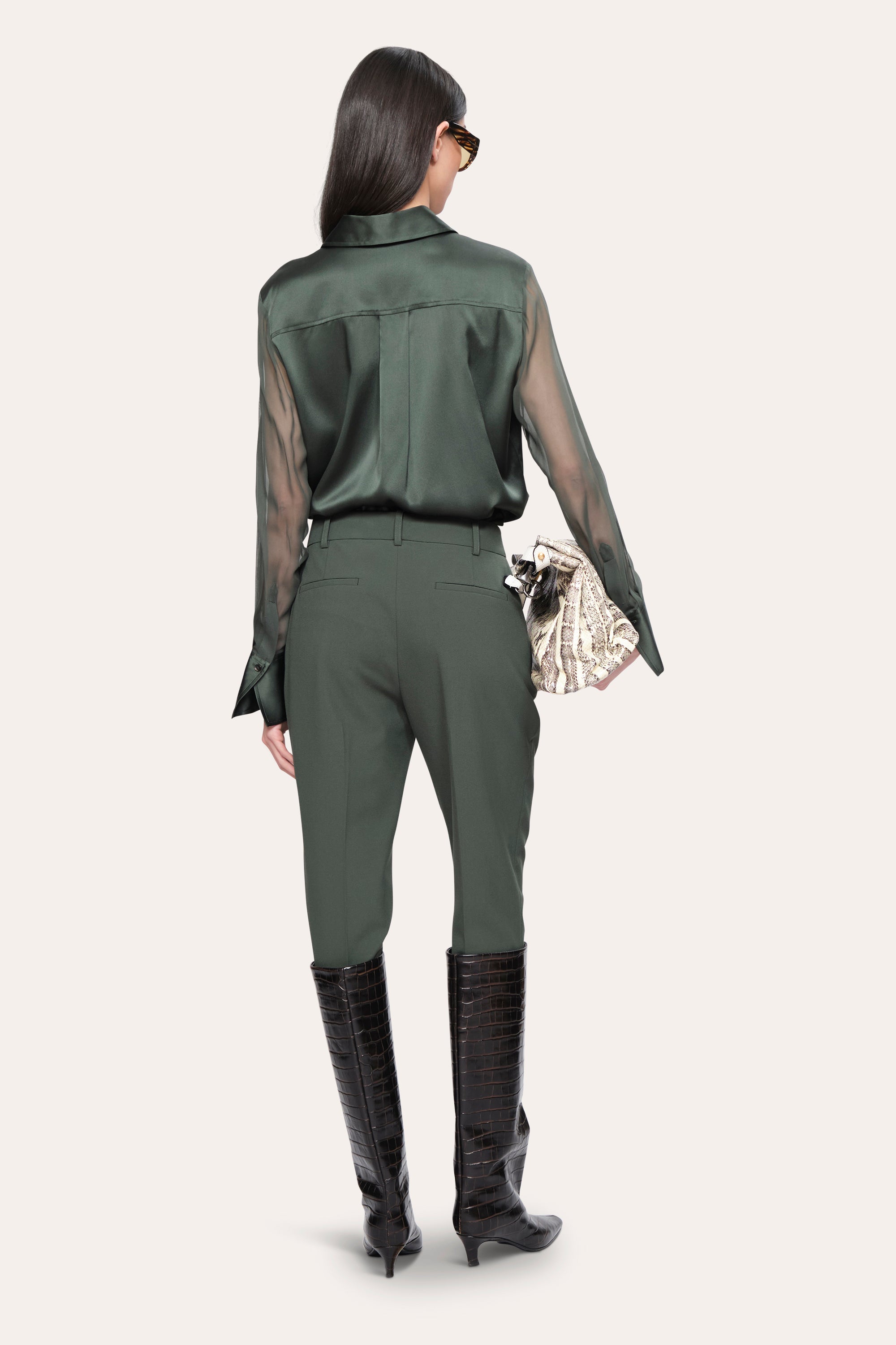 Elie Tahari Jasmine spodnie cygaretki Dark Willow