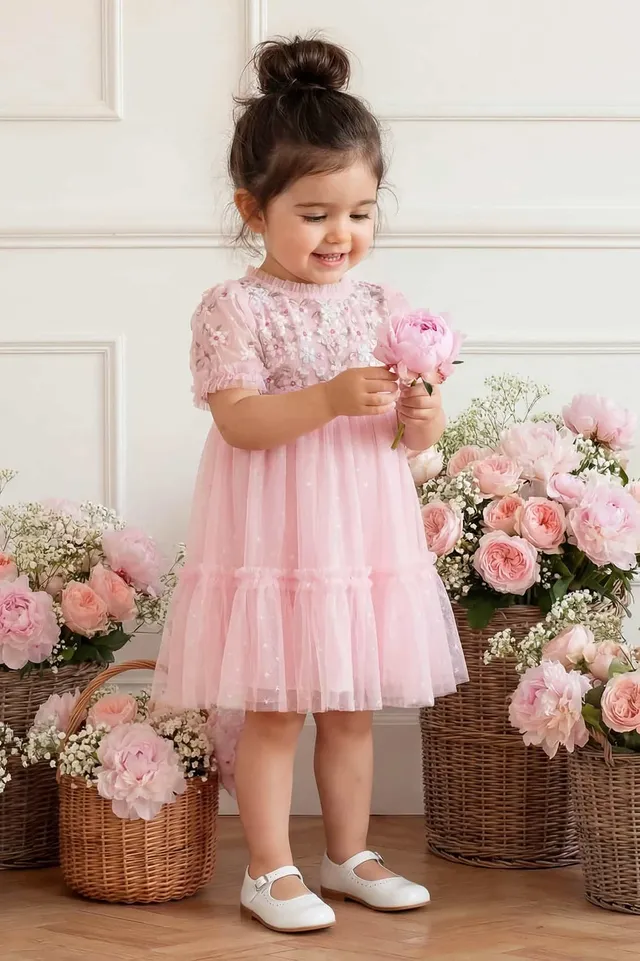 Needle & Thread Garland Ribbon sukienka Pink 3-24M