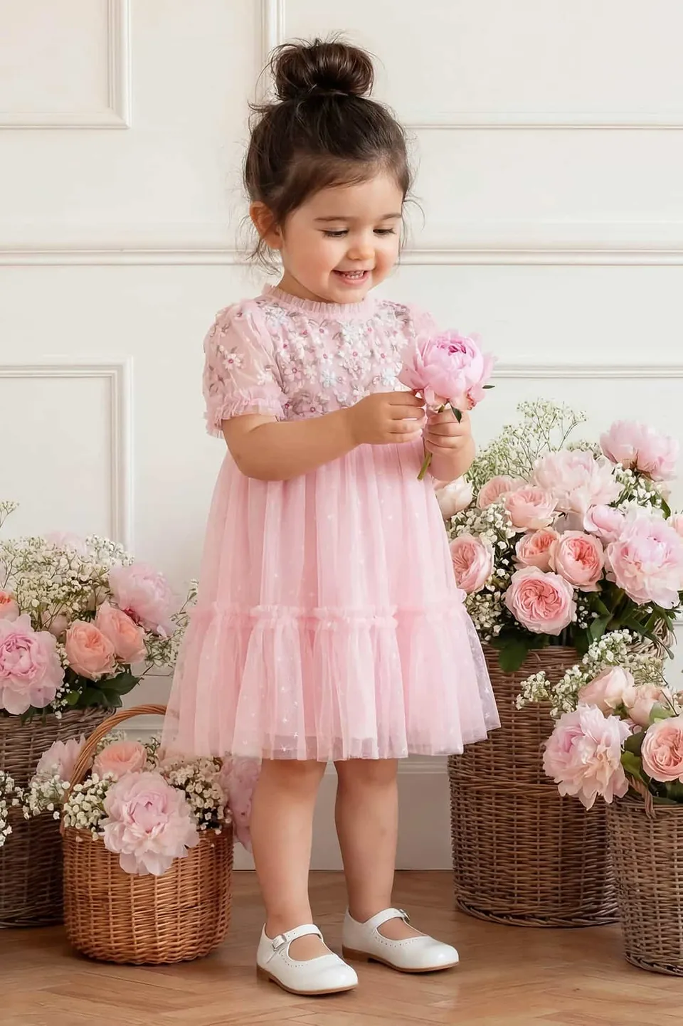 Needle & Thread Garland Ribbon sukienka Pink 3-24M