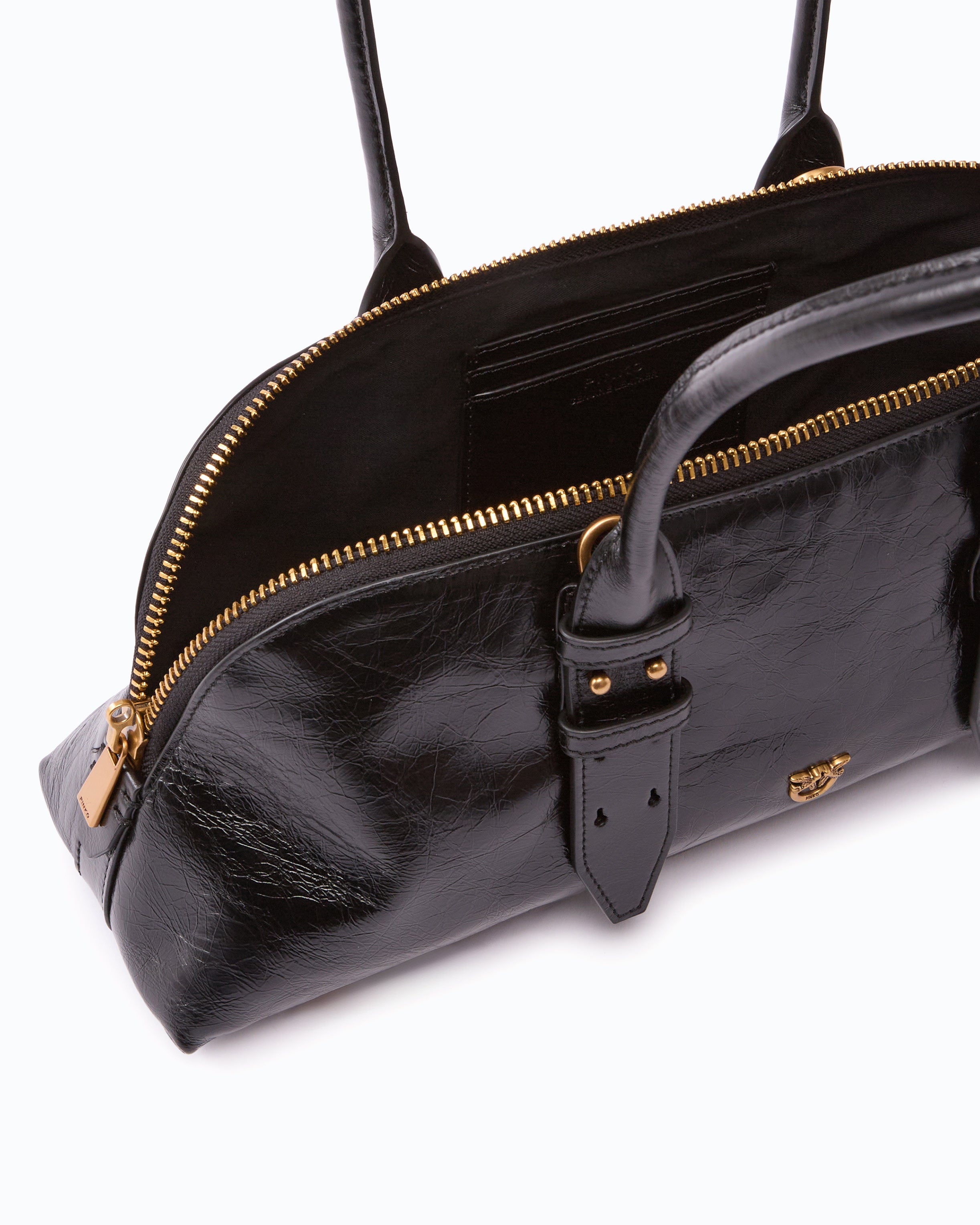 Pinko Escape Bag Horizontal torebka skórzana czarna