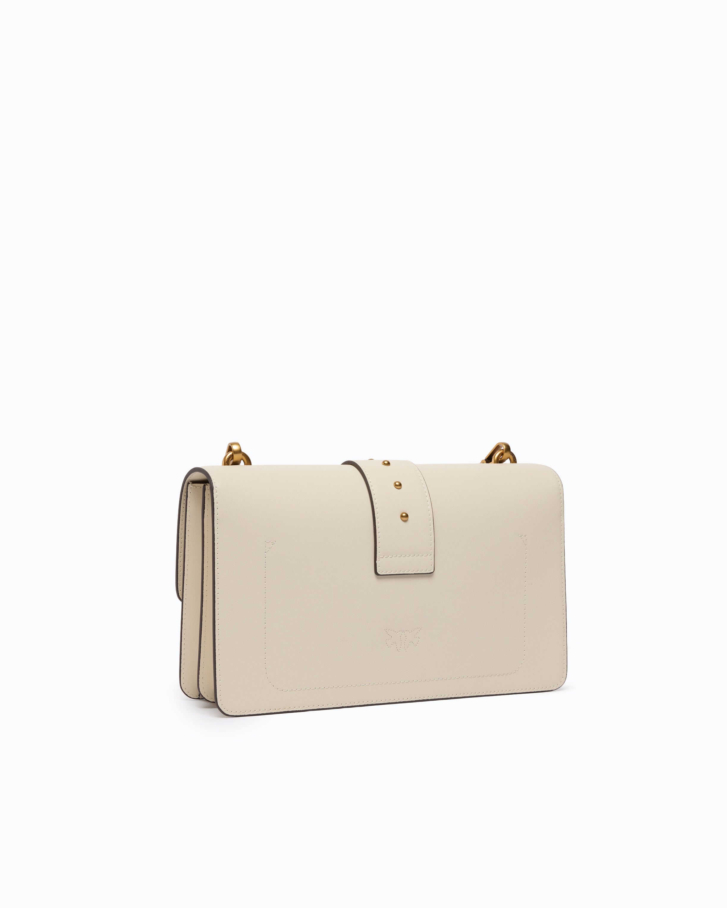 Pinko Love Bag One torebka skórzana biała średnia