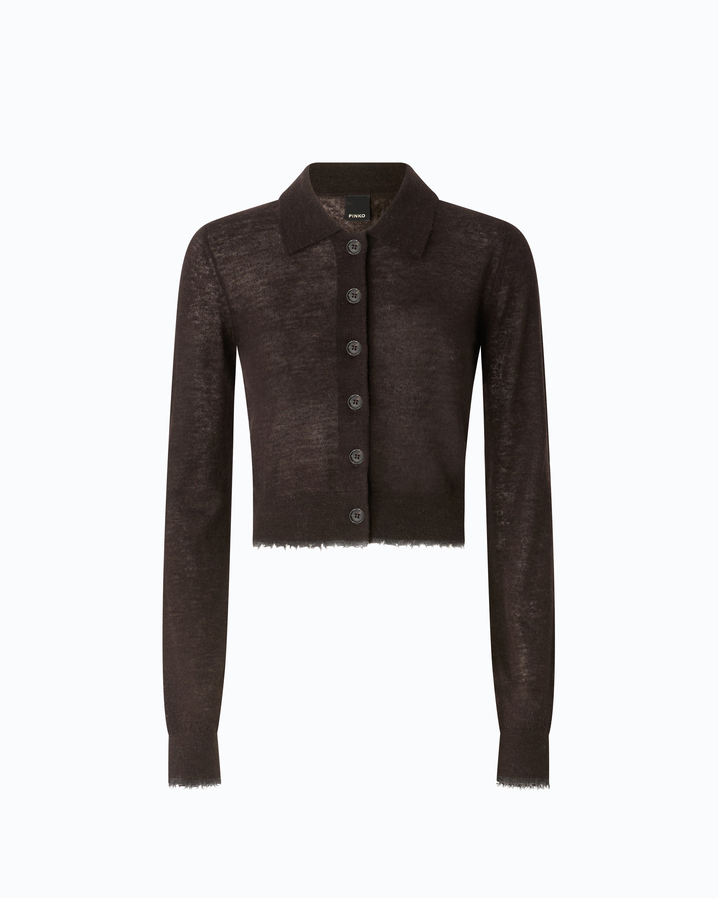 Pinko Madrid Cardigan kardigan krótki brązowy