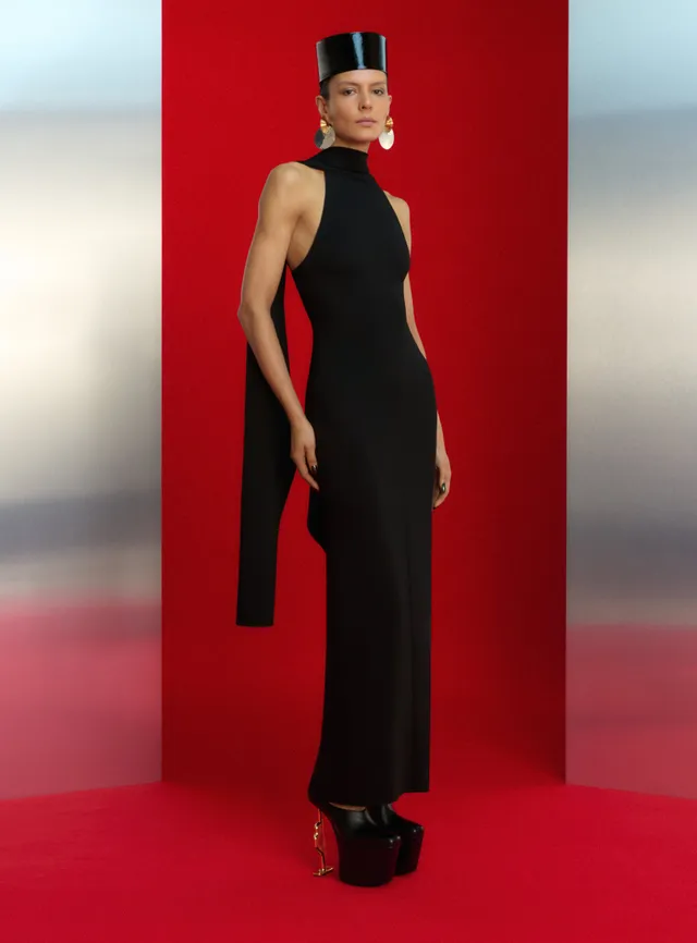Solace London Emerson sukienka maxi Black wieczorowa