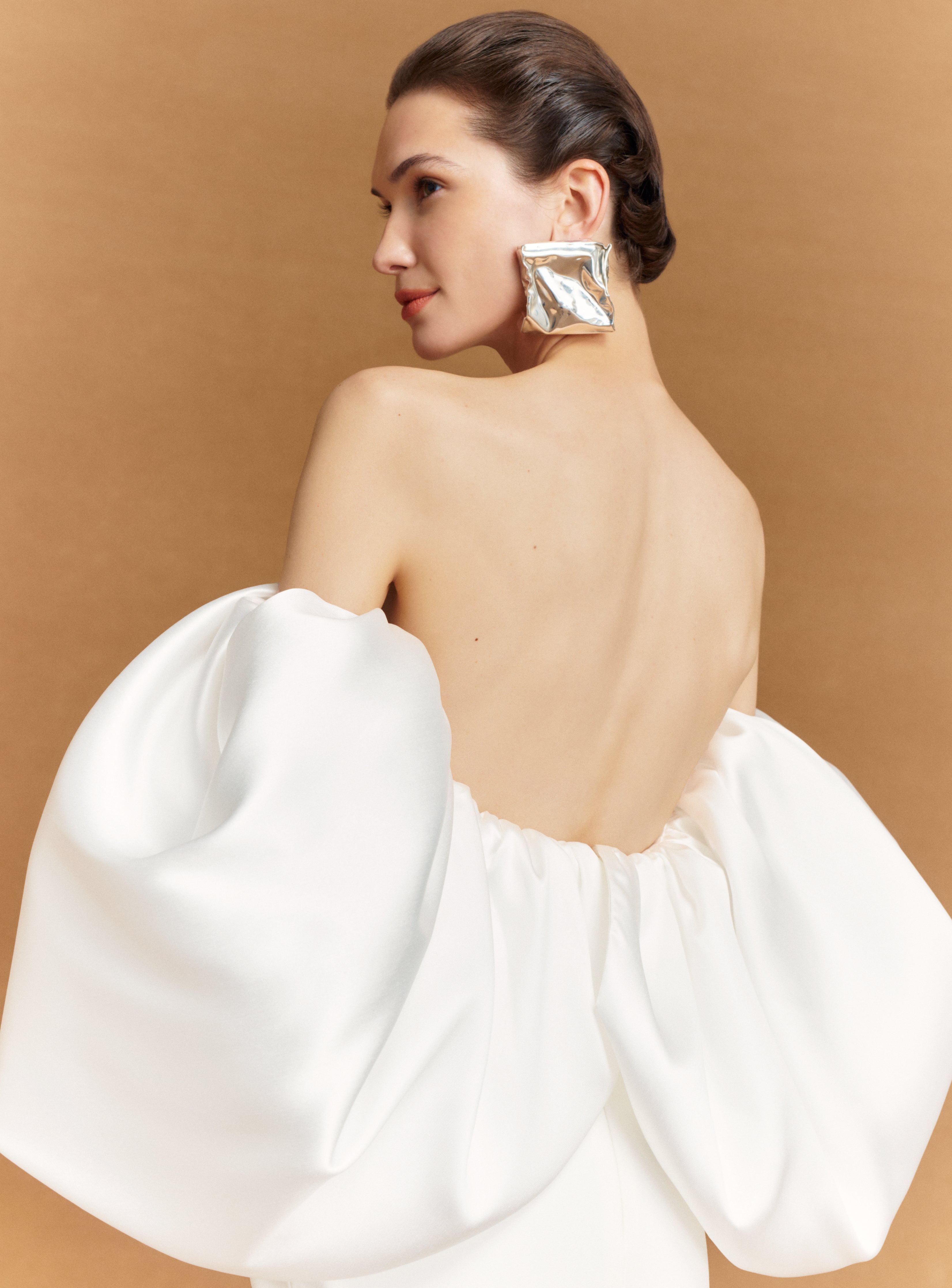 SOLACE LONDON Floris sukienka maxi Cream bufki