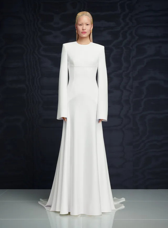 Solace London Claudine sukienka kremowa maxi