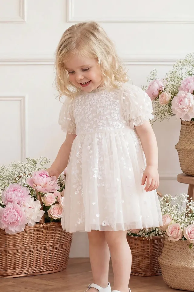 Needle & Thread Confetti Baby Dress sukienka Cream tiul