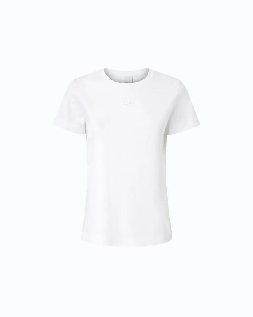 Pinko Bussolotto t-shirt damski haft Love Birds old wash