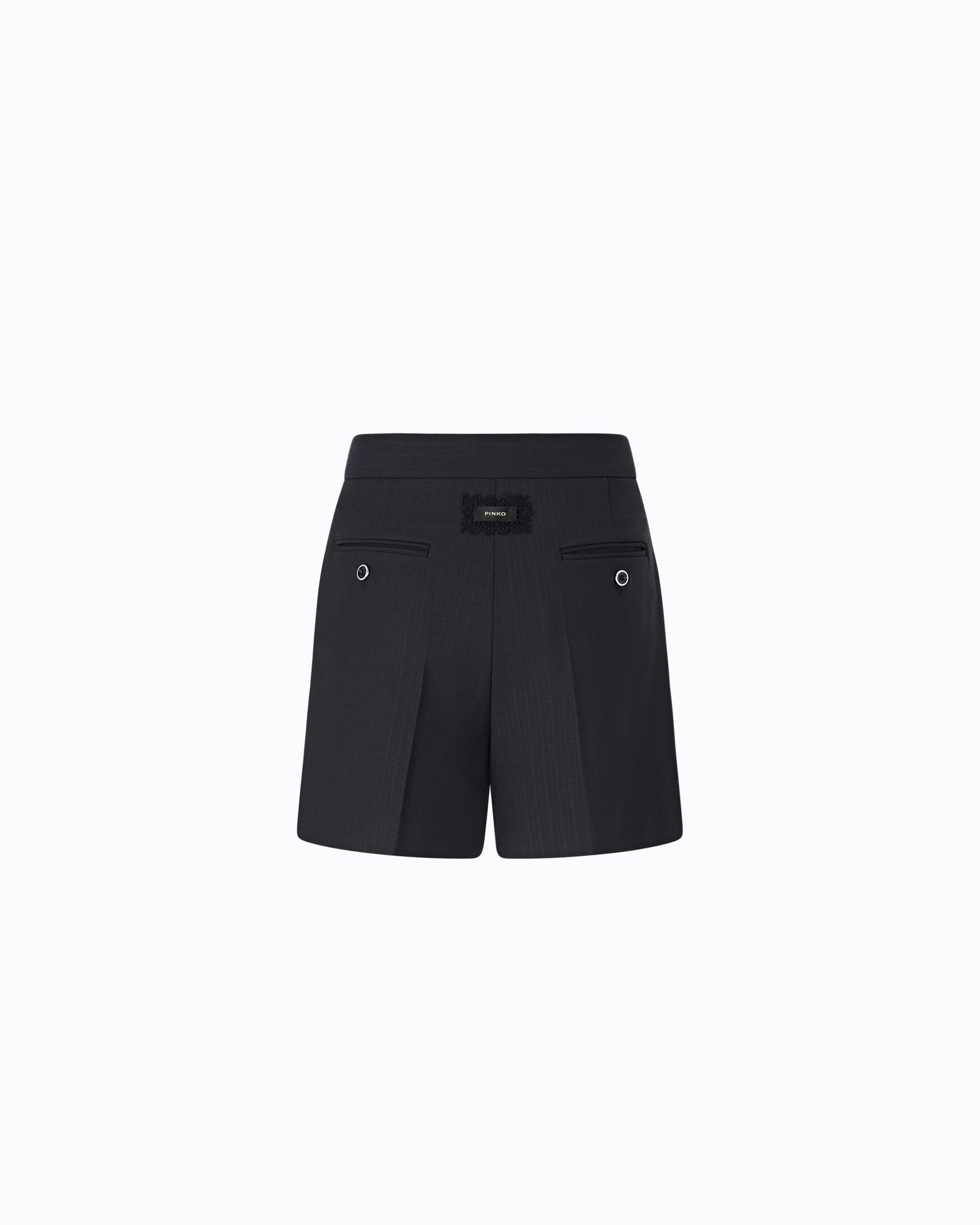 Pinko Solanum Shorts szorty niebieskie welniane slim