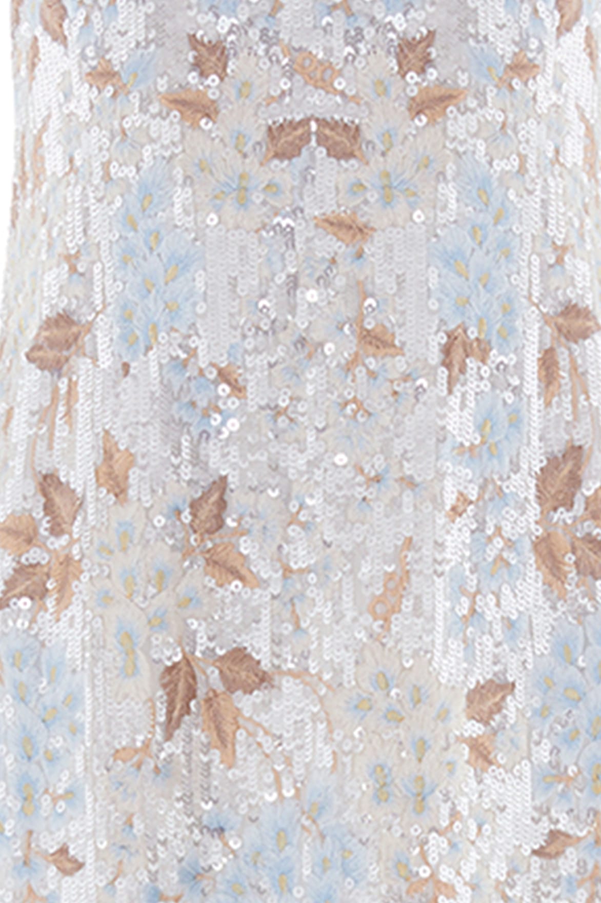 Needle & Thread Wisteria Shimmer sukienka wieczorowa kremowa cekinowa