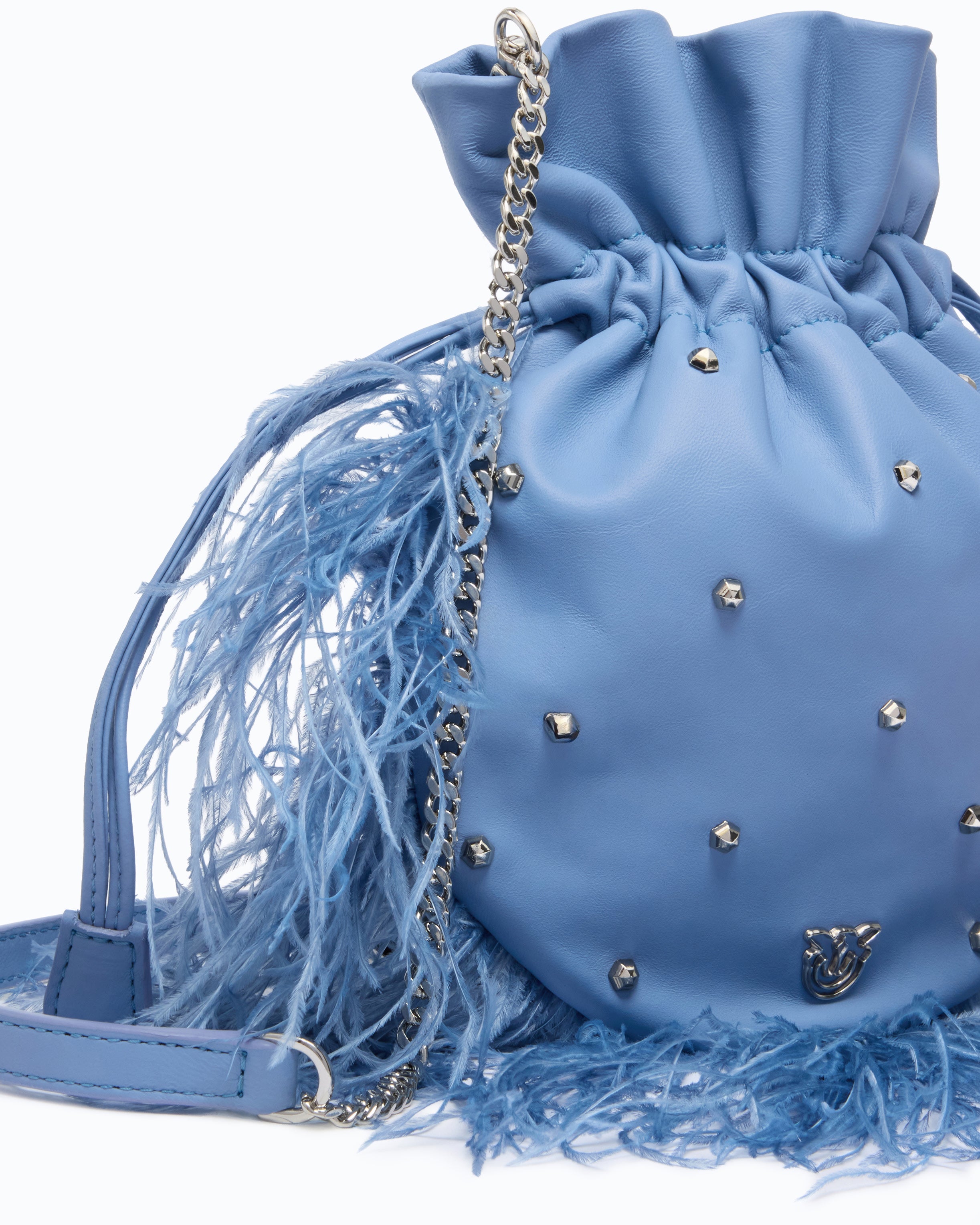 Pinko Feather Clutch Galleria torebka pouch z piórami
