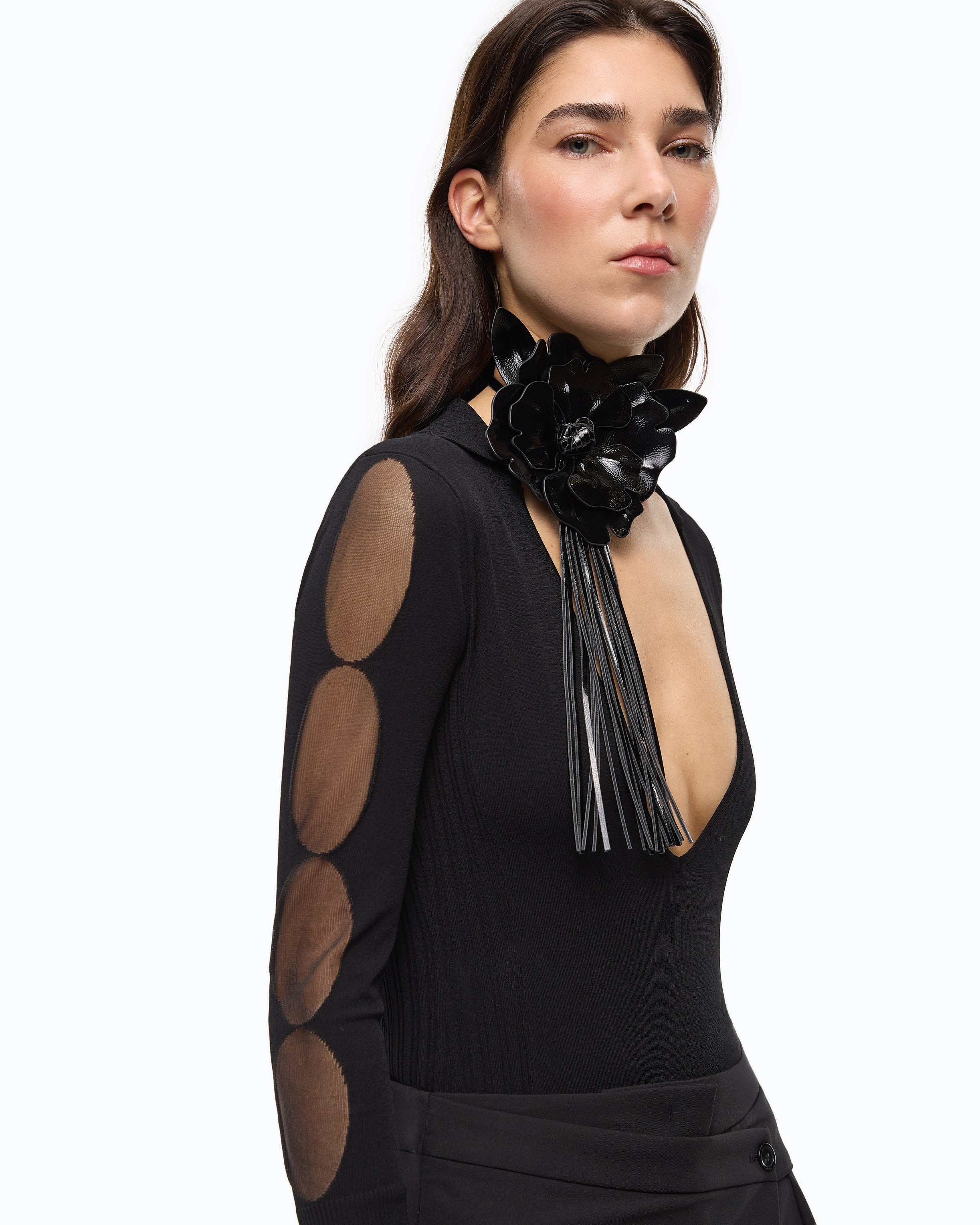Pinko Danzica Bodysuit body dzianinowe czarne
