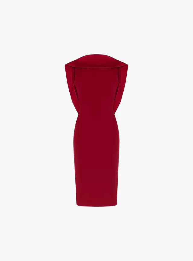 Solace London Mansfield sukienka rubinowa midi
