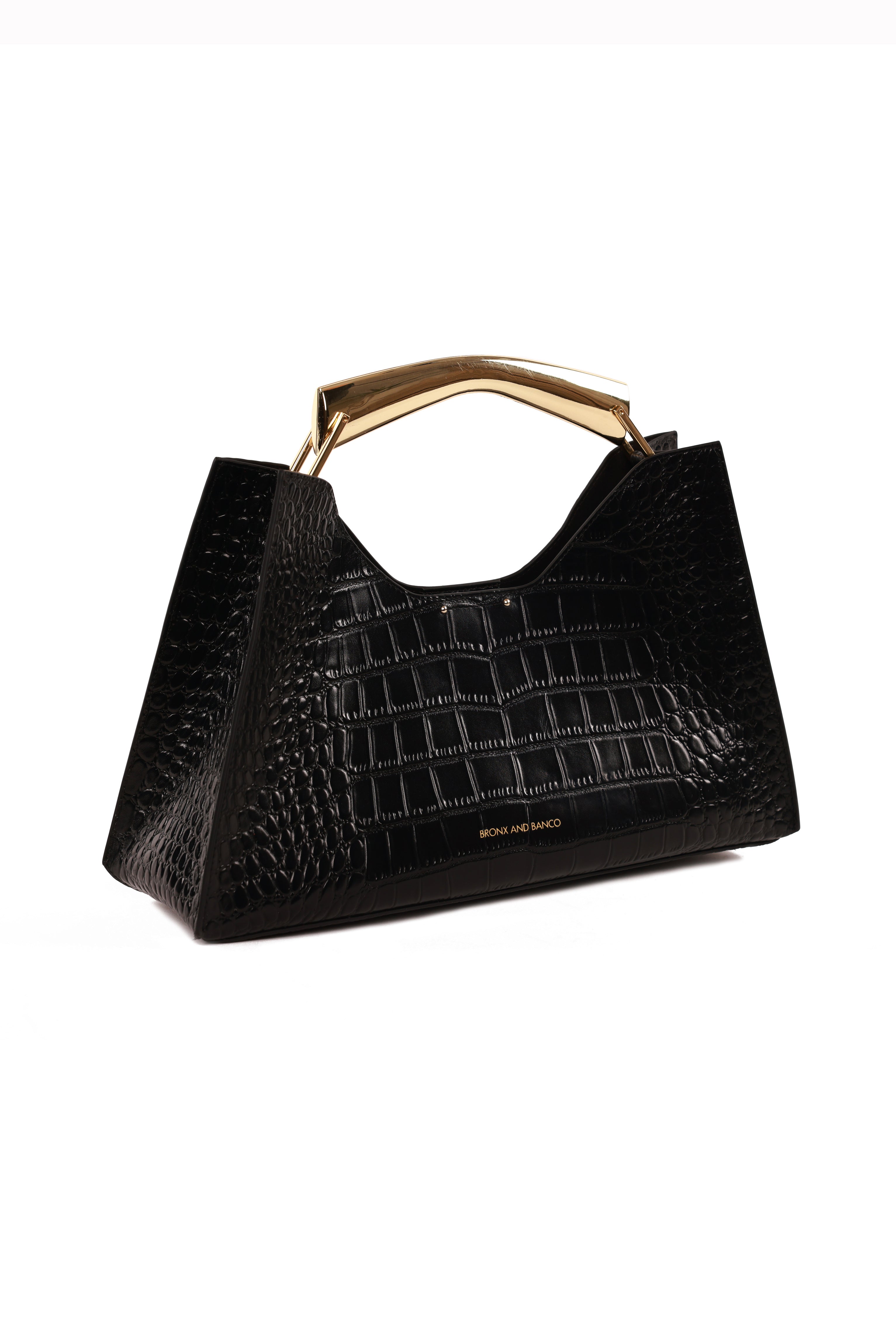 Bronx and Banco Poline Croc Embossed Mini Bag torebka czarna