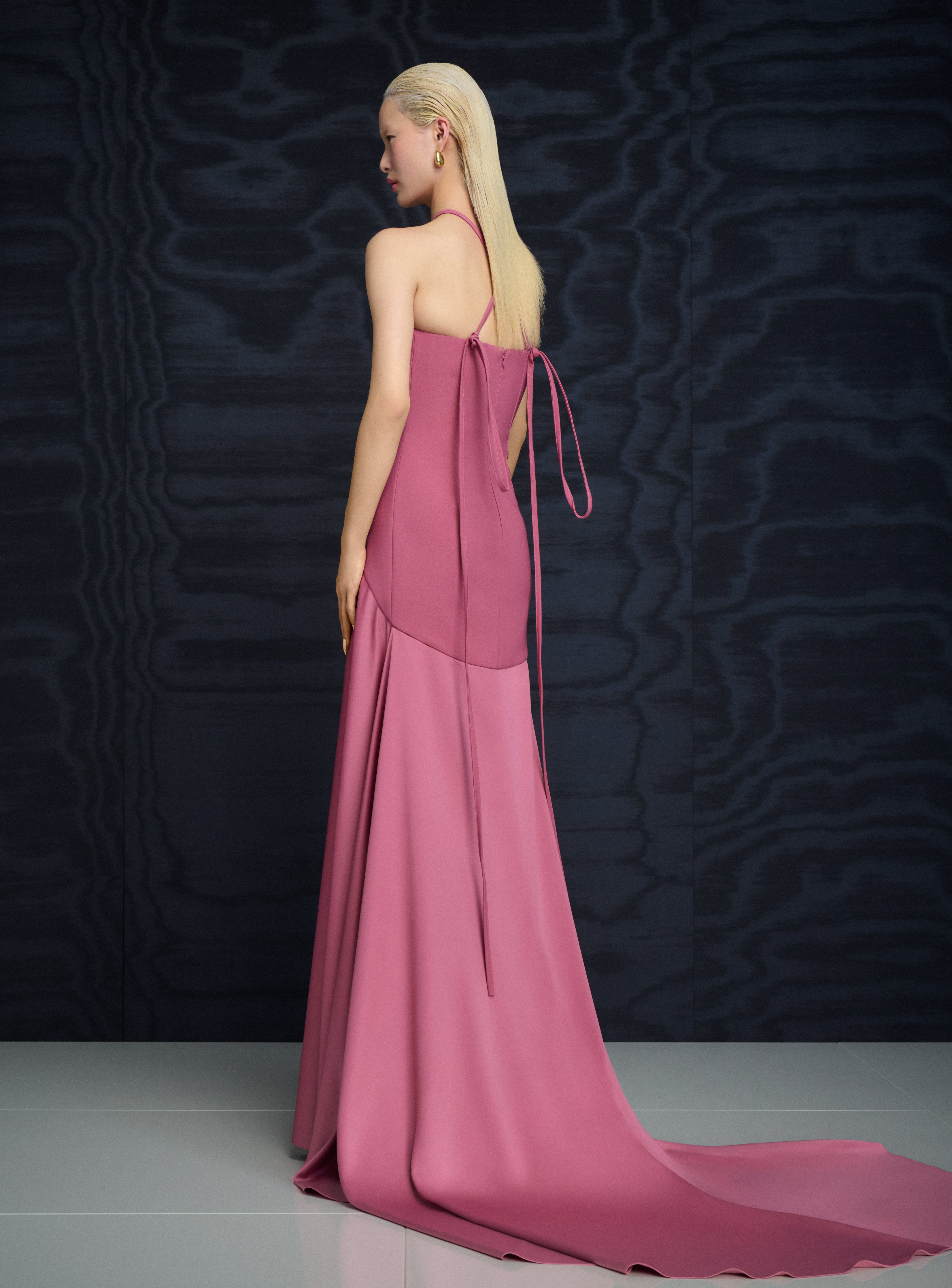 SOLACE LONDON Florie Maxi sukienka wieczorowa różowa halter