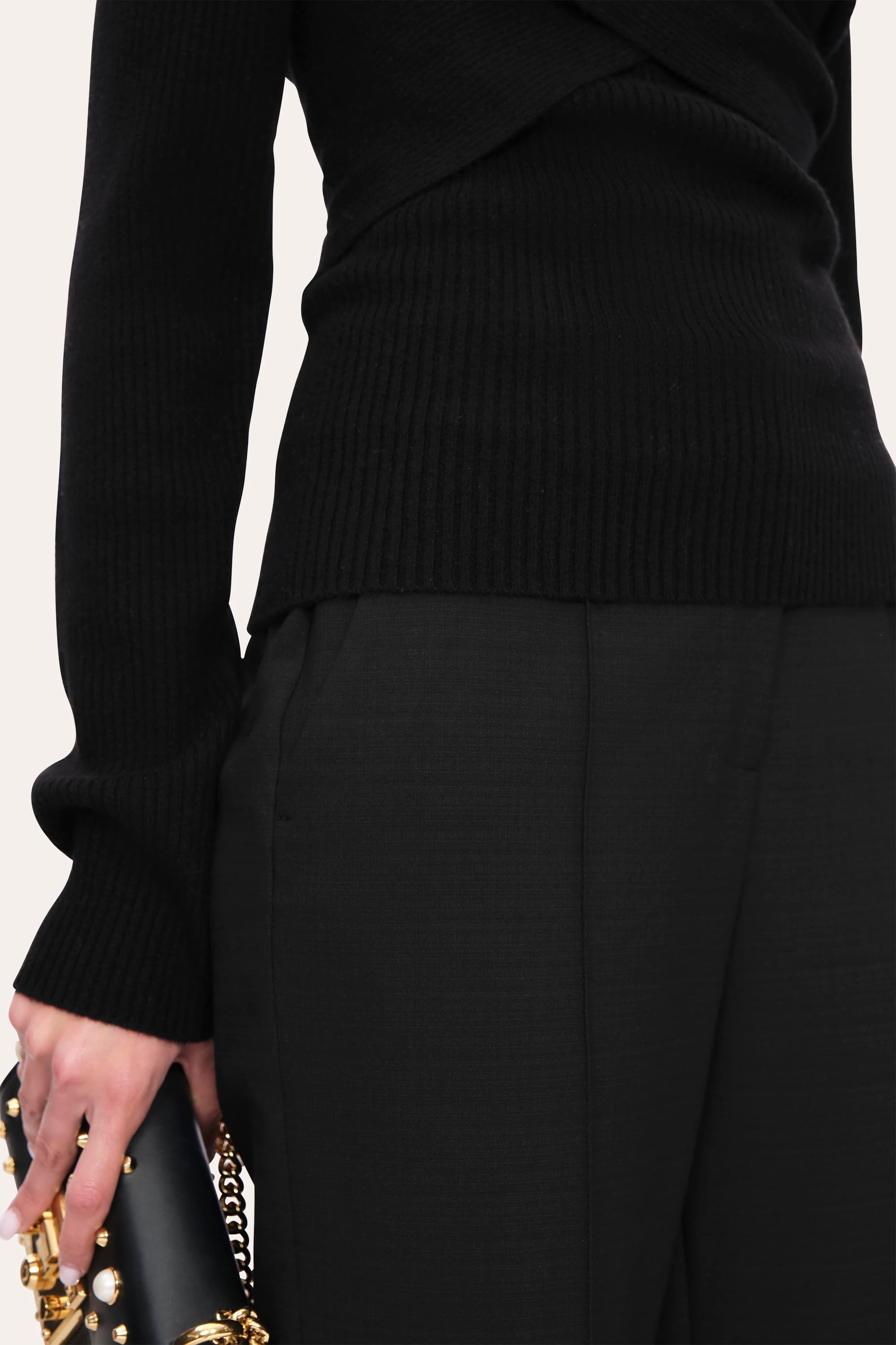 Elie Tahari E9011204 Wide Leg spodnie czarne szerokie