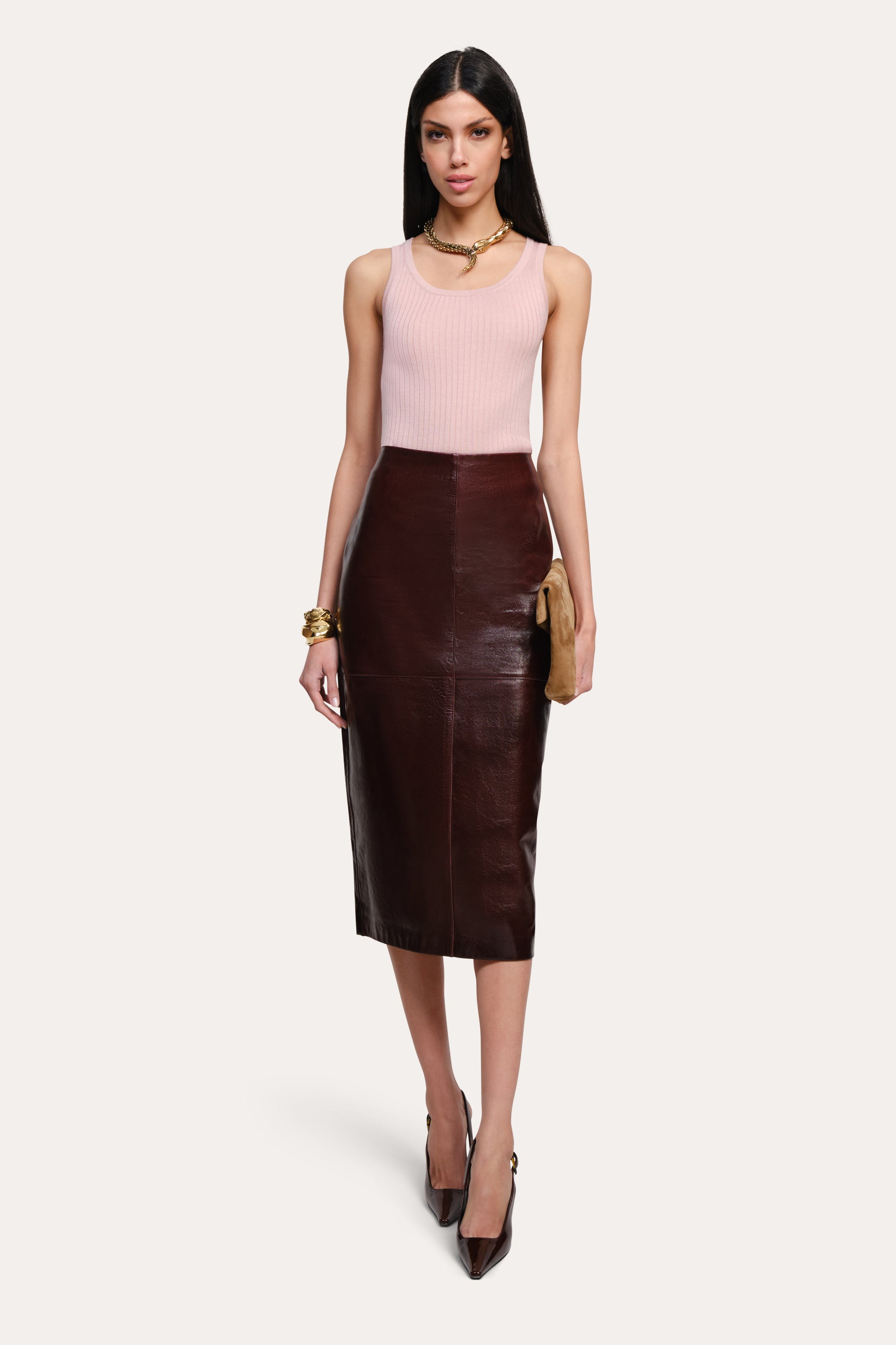 Elie Tahari Elle E25YG506 top wełna jedwab różowy XS-XL