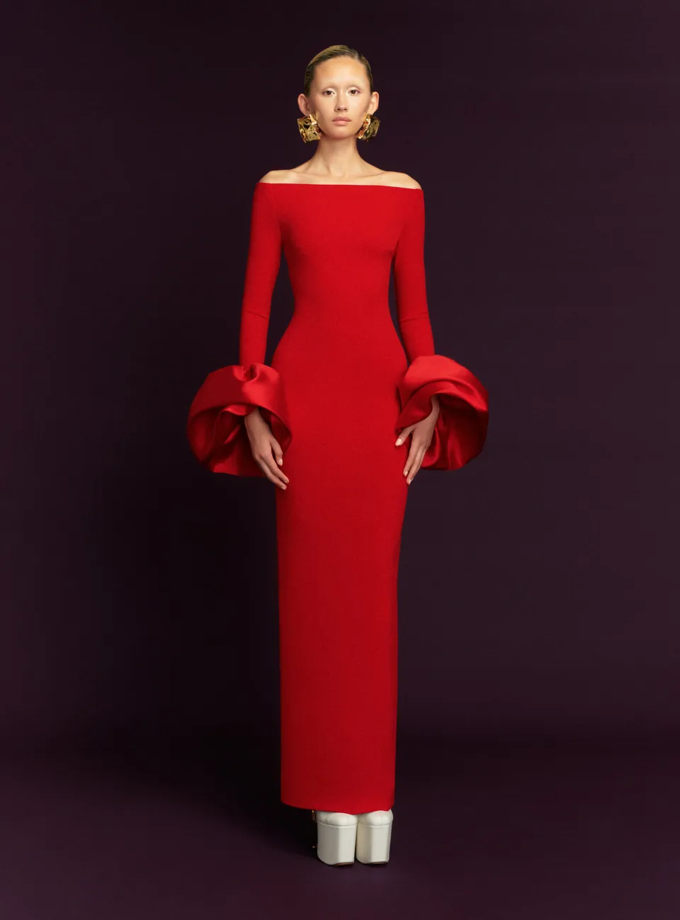 Solace London Talia sukienka wieczorowa czerwona maxi
