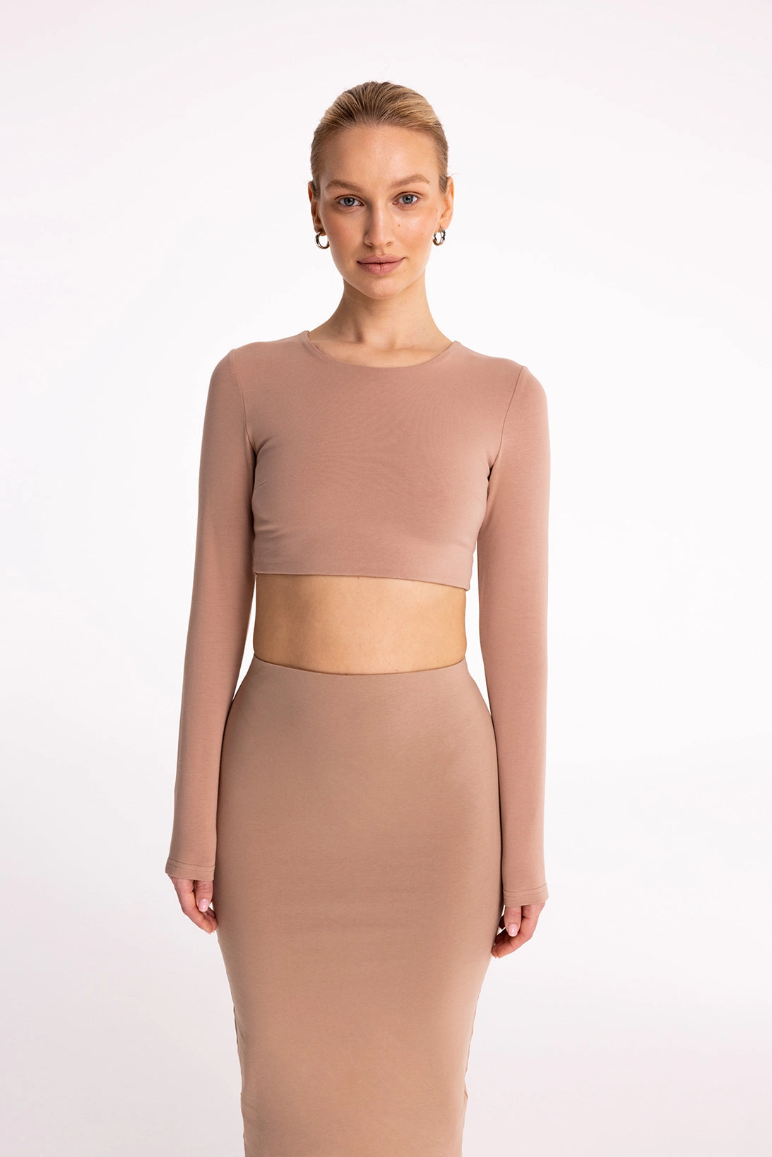Nudyess Minimal spódnica midi Warm bawełniana