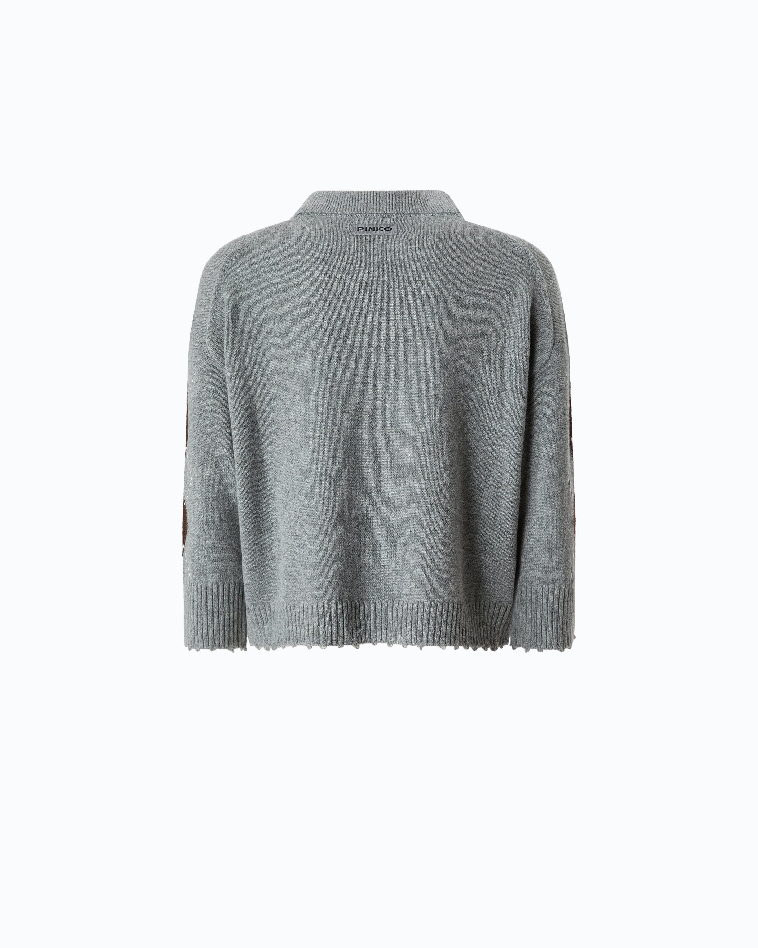 Pinko Cork sweter w romby wełna kaszmir