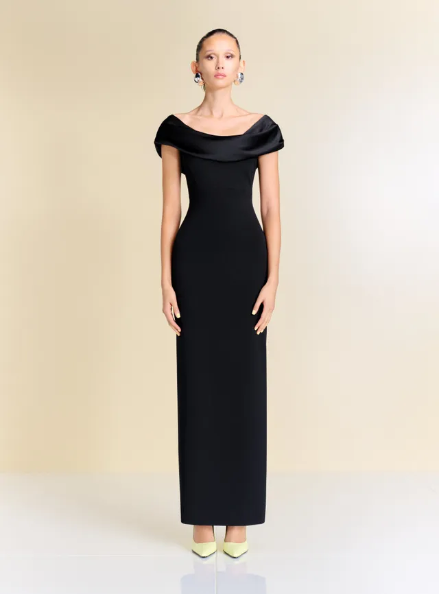 Solace London Adele Maxi sukienka wieczorowa czarna