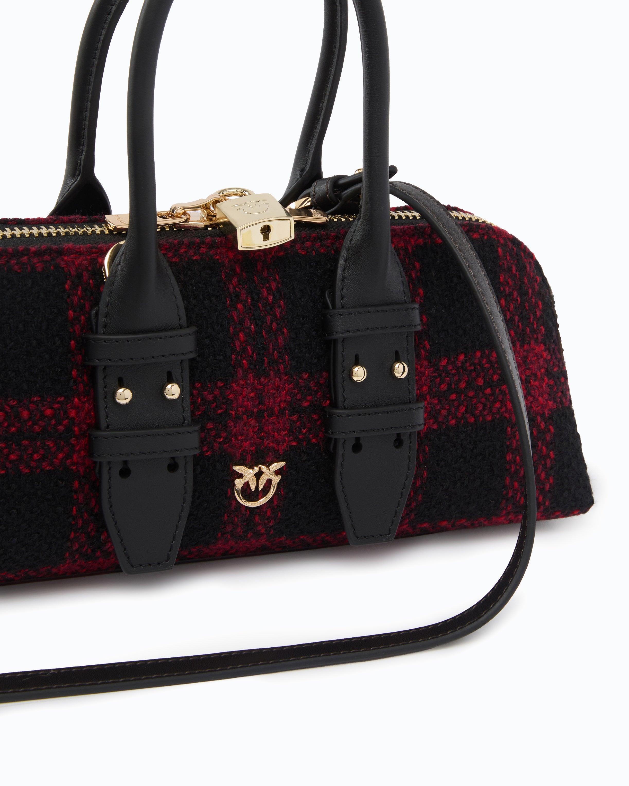 Pinko Escape Bag Horizontal torebka tweedowa w kratke
