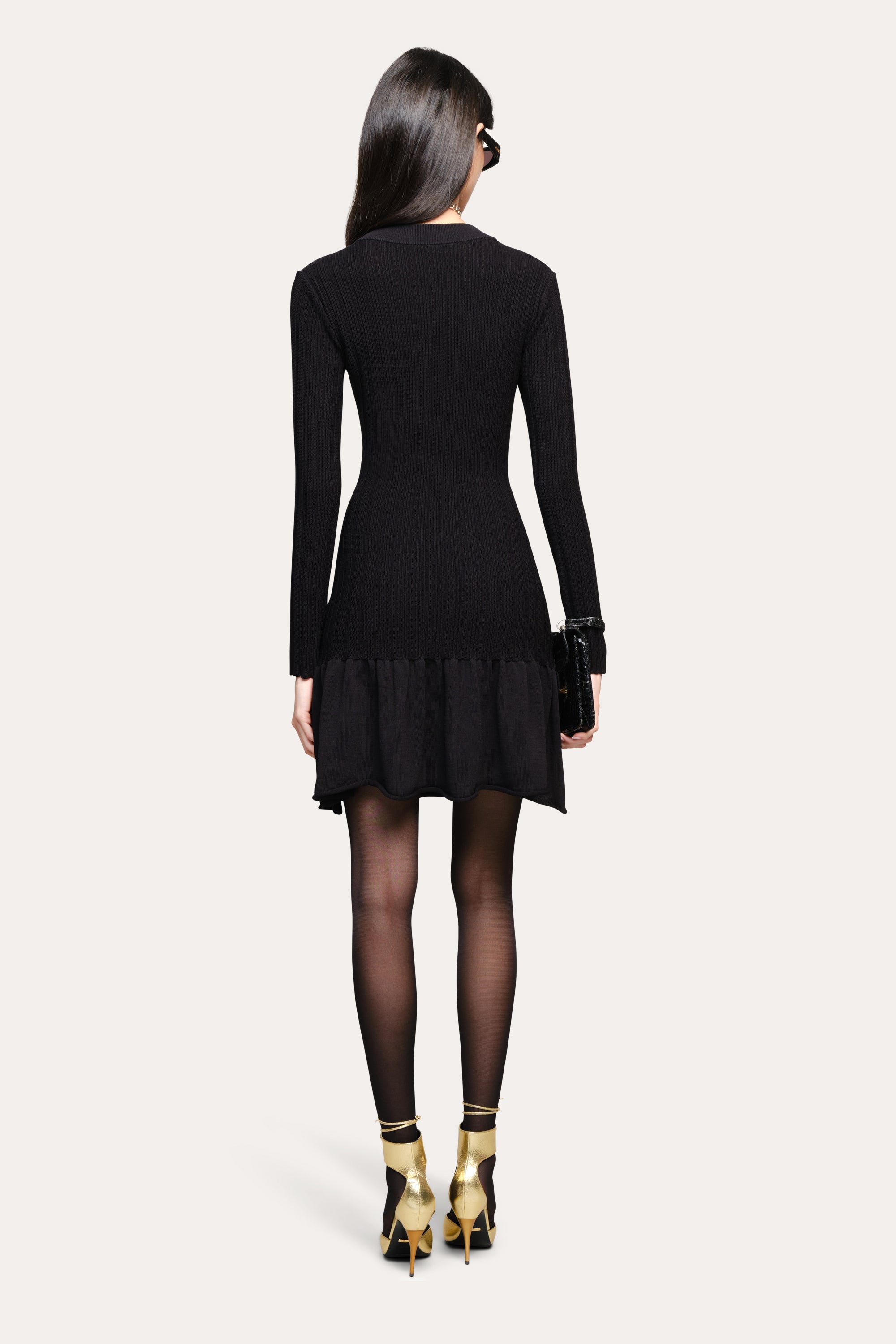 Elie Tahari Hudson sukienka mini Black dzianinowa