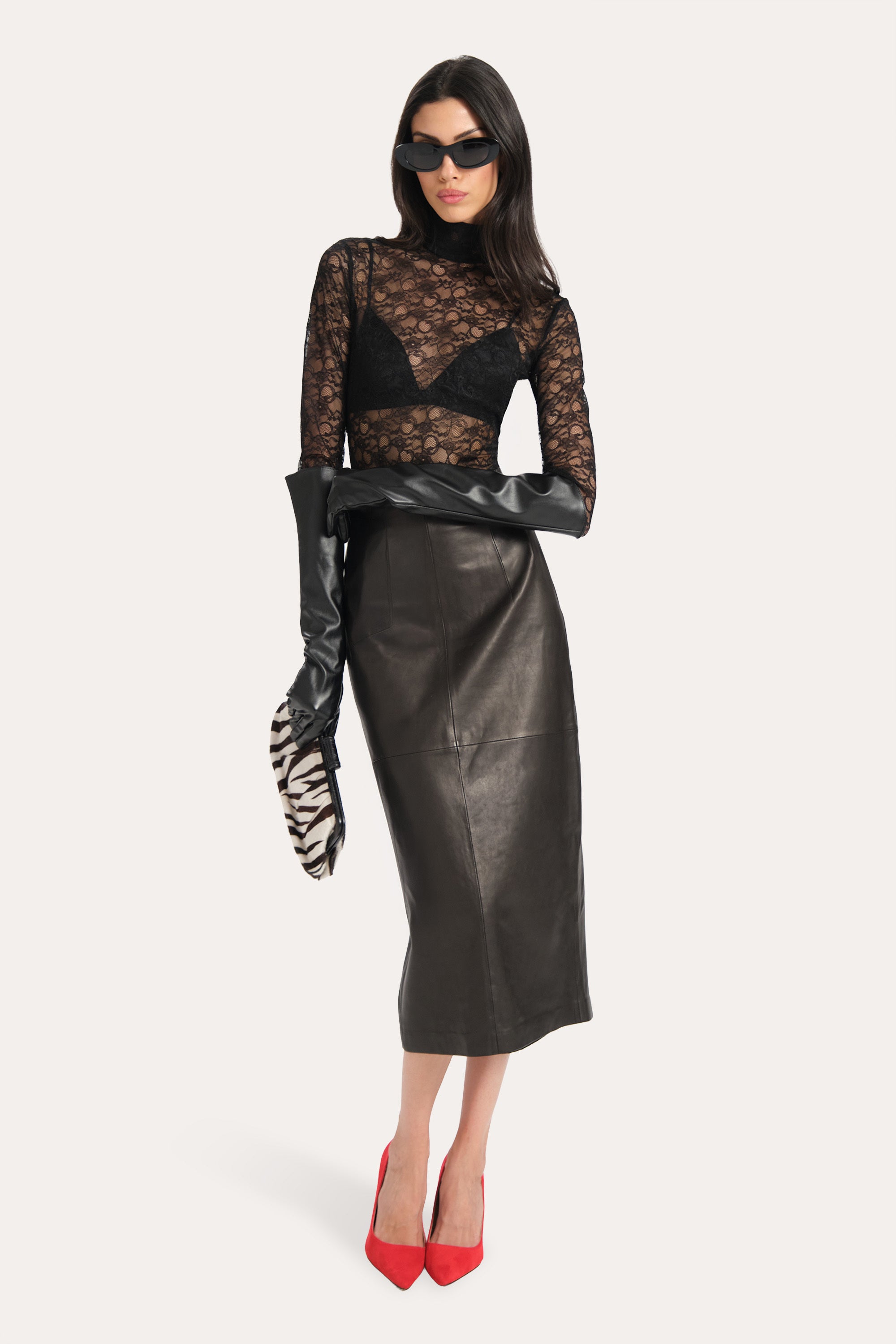 Elie Tahari Annabelle Bodysuit body Black Onyx koronkowe