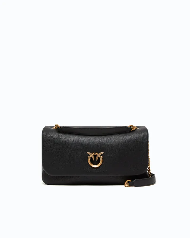 Pinko Love Bag Click Soft torebka skórzana czarna