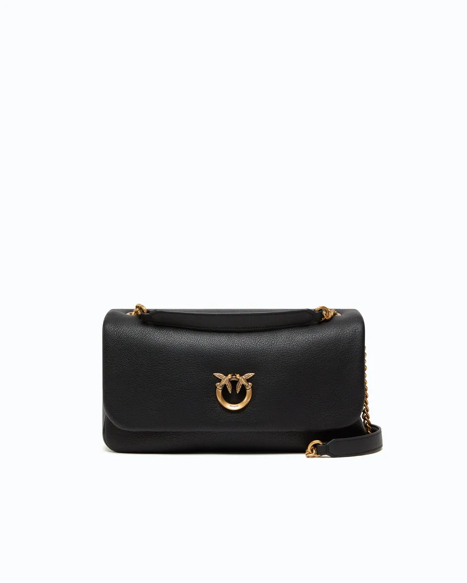 Pinko Love Bag Click Soft torebka skórzana czarna