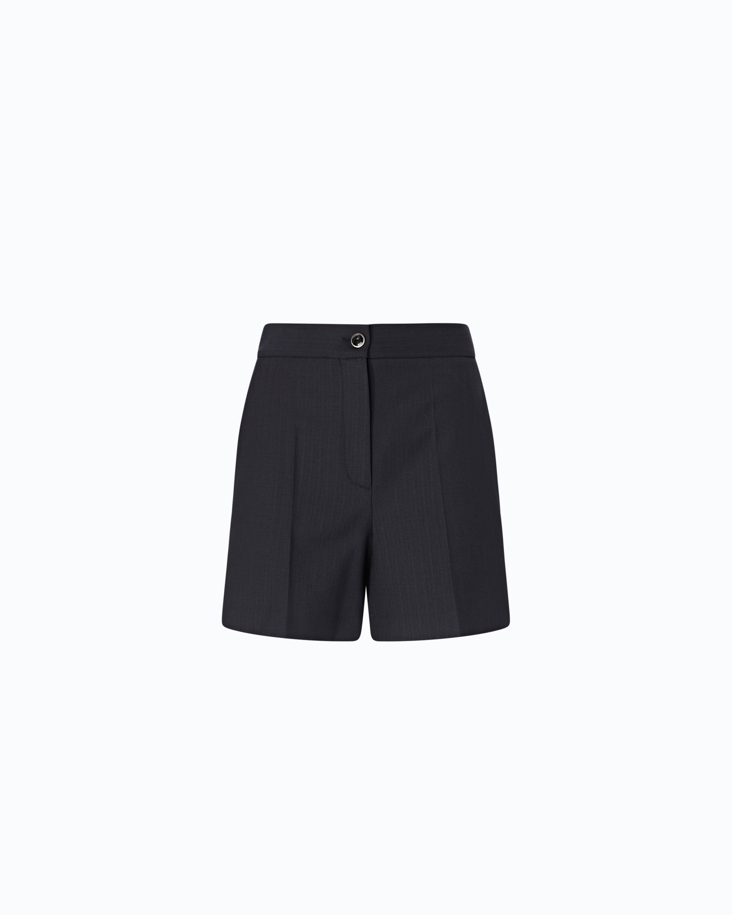 Pinko Solanum Shorts szorty niebieskie welniane slim