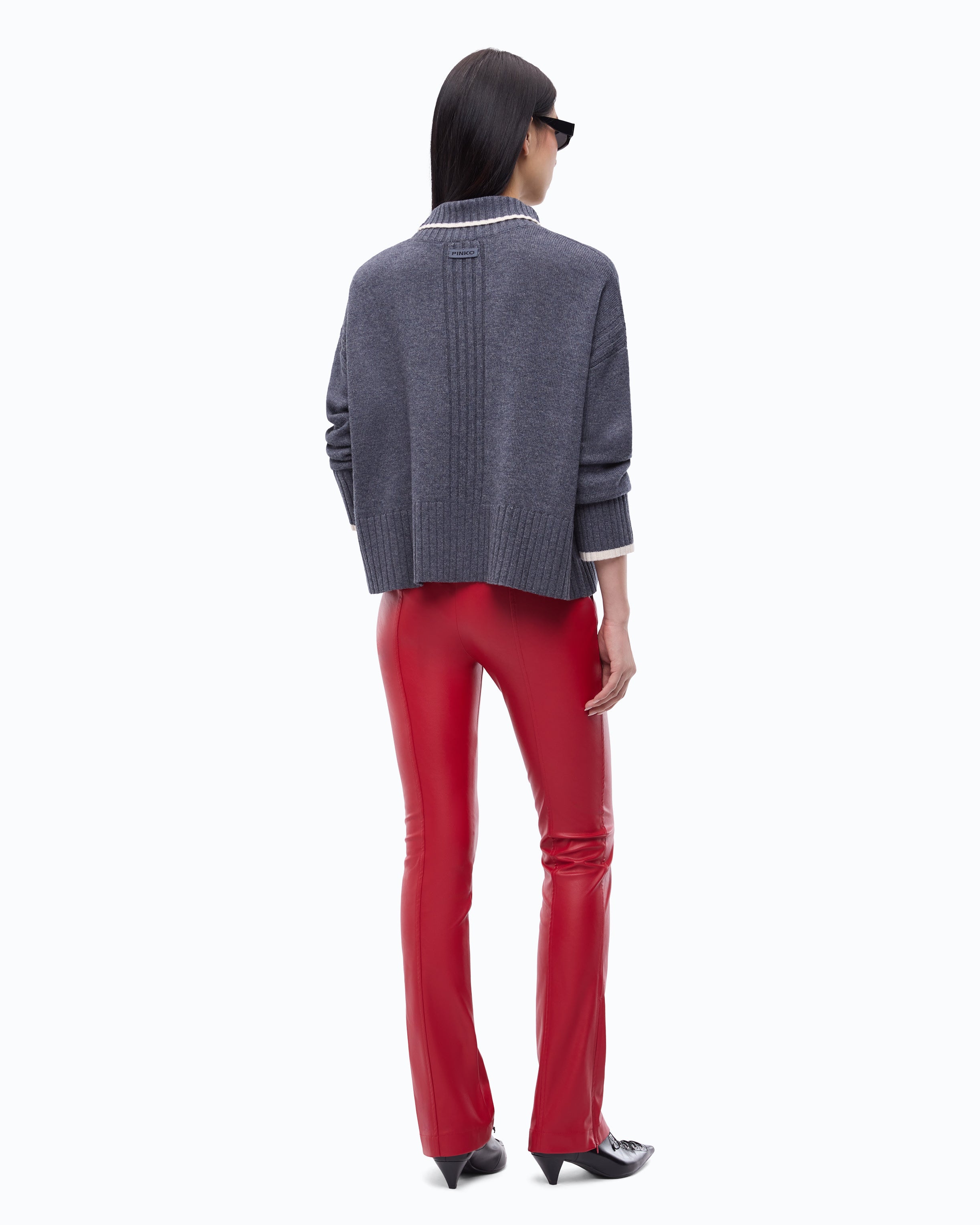 Pinko Falkland sweter golf wełna kaszmir szary